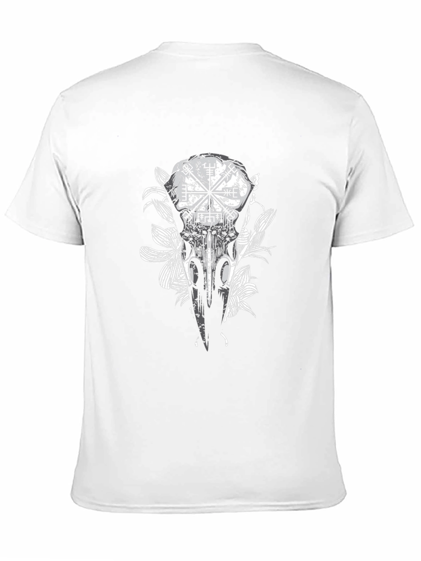 Raven Skull & Vegvisir Black Graphic Tee