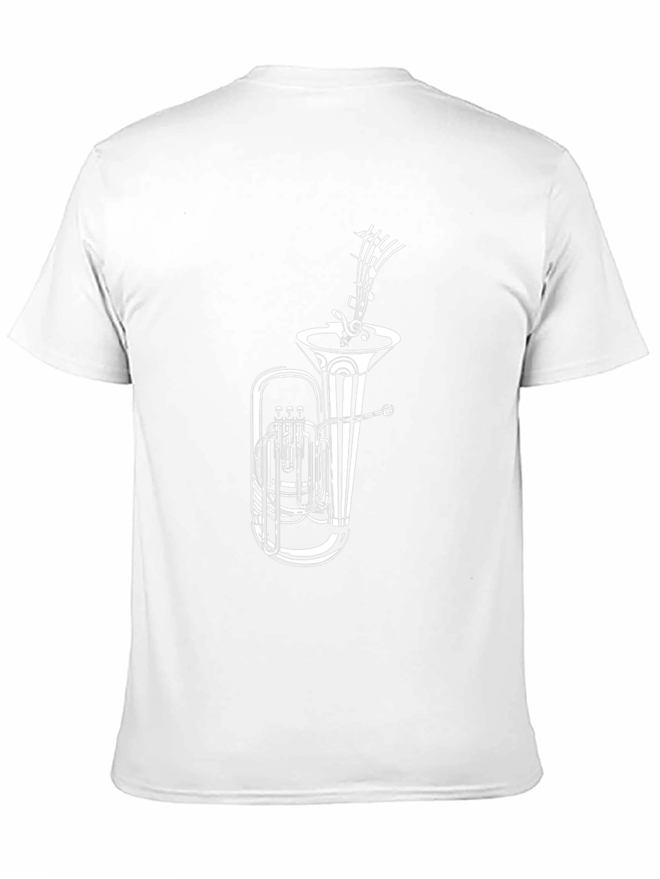 Musical Tuba Graphic Tee - Black Cotton