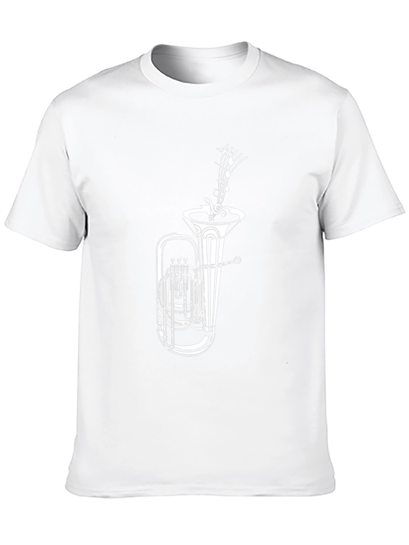 Musical Tuba Graphic Tee - Black Cotton
