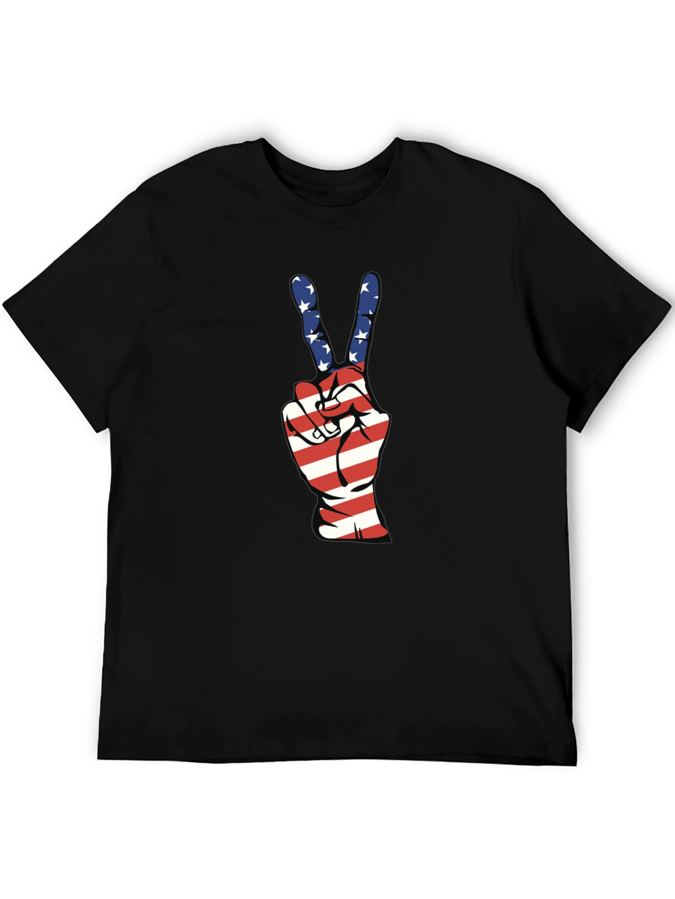 American Flag Peace Sign Graphic T-Shirt