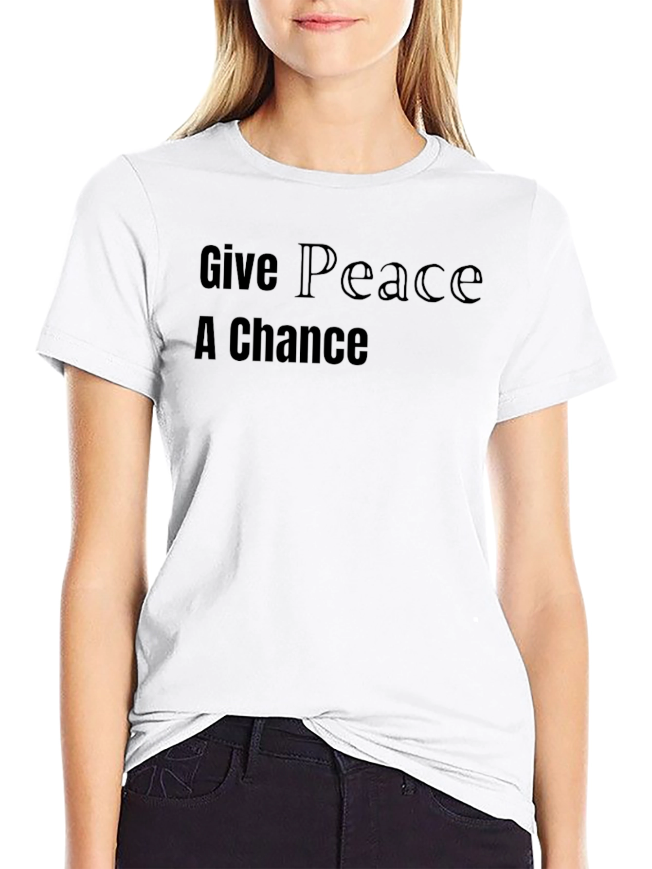 Give Peace A Chance Black Graphic Tee