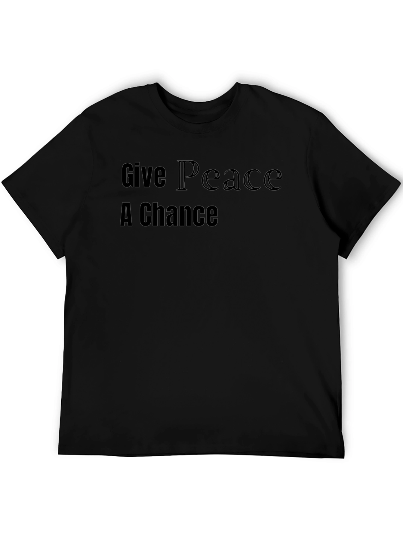 Give Peace A Chance Black Graphic Tee