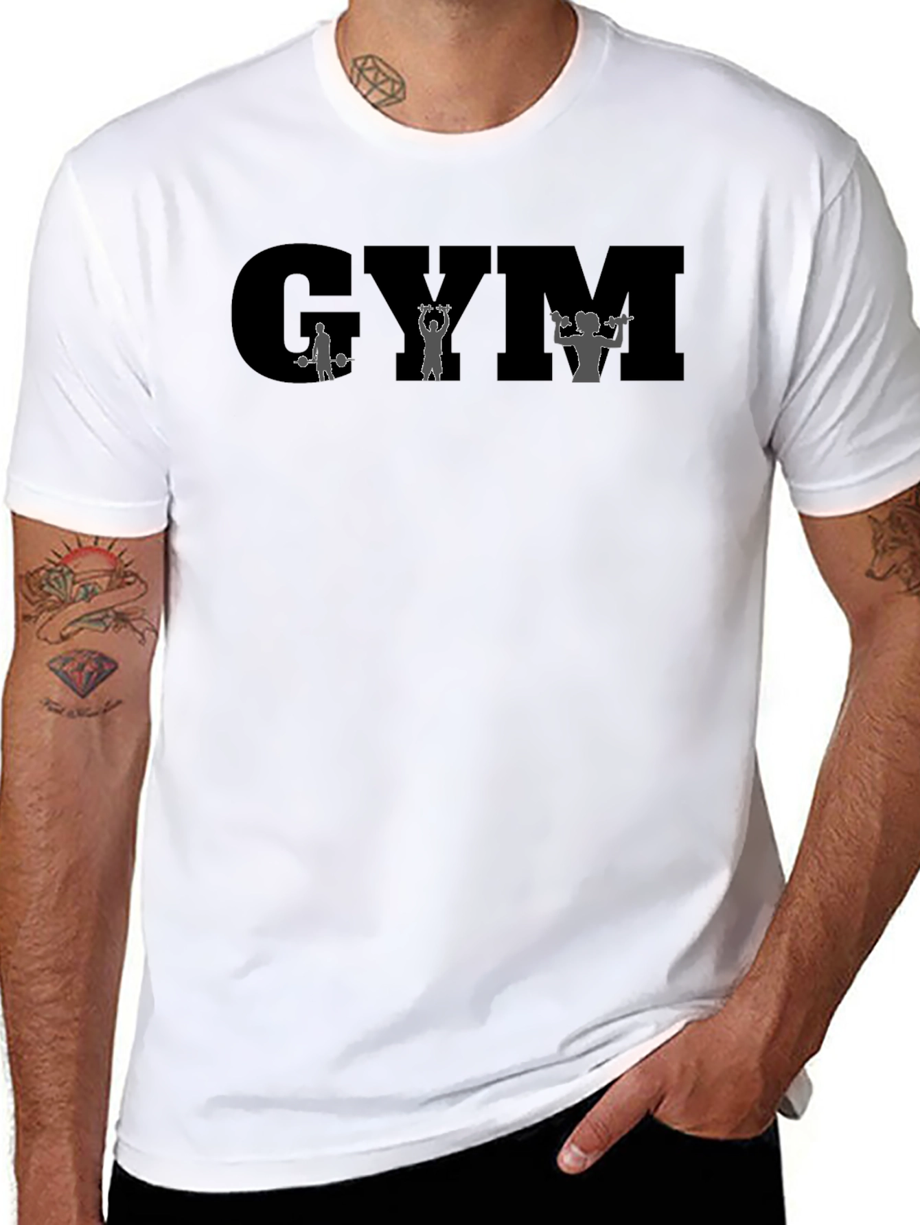 Mens GYM Fitness Workout Graphic T-Shirt