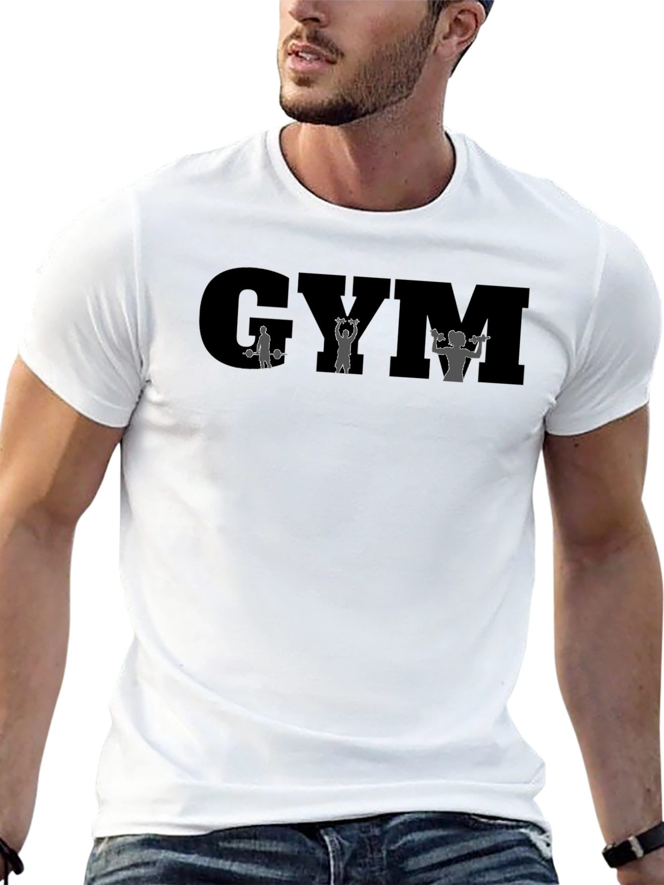 Mens GYM Fitness Workout Graphic T-Shirt