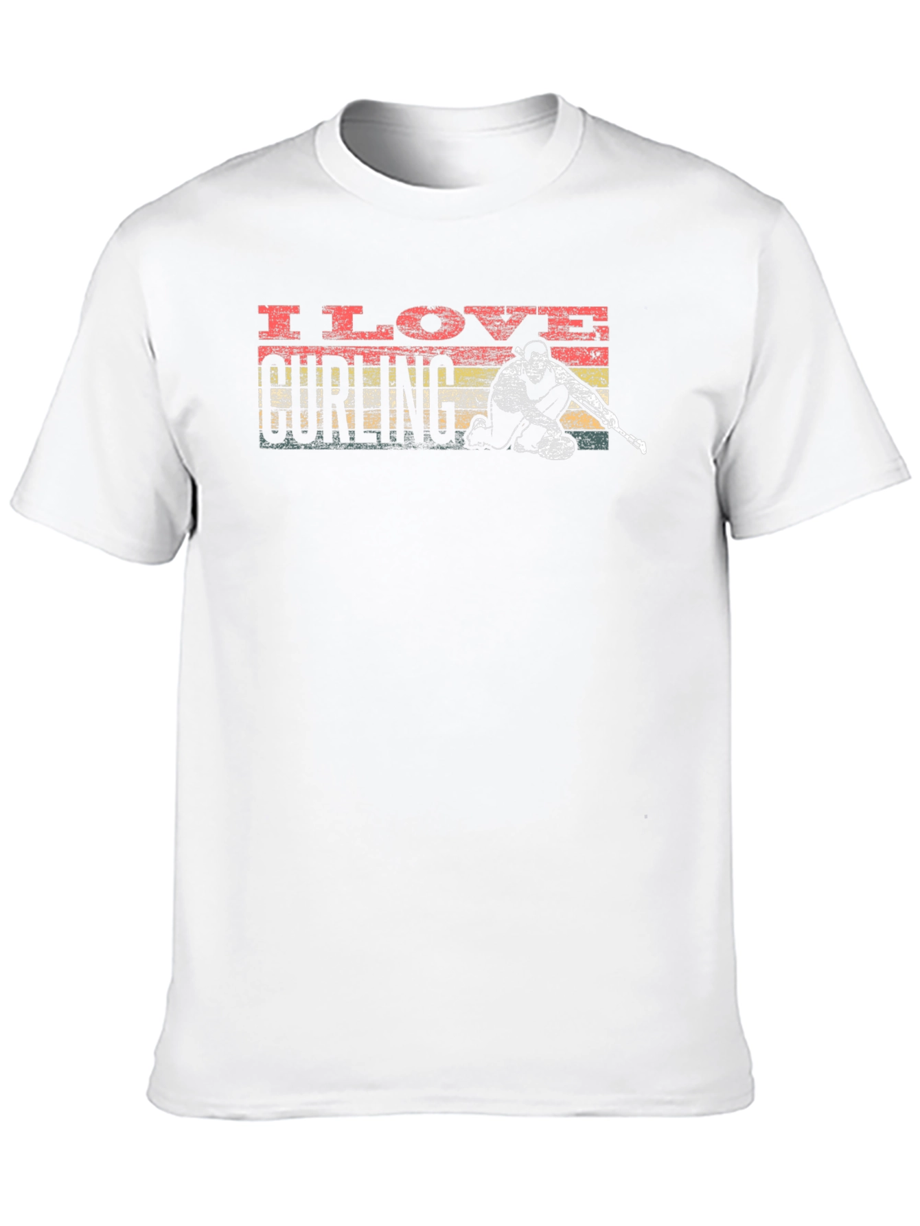 I Love Curling Graphic Tee - Unisex Black T-Shirt