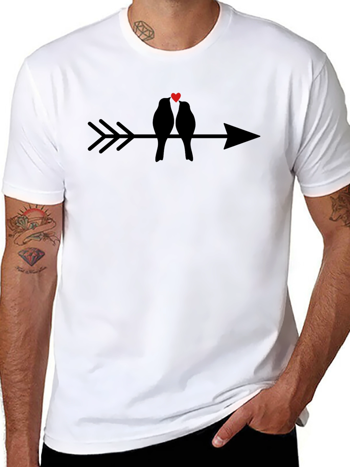 Lovebirds on Arrow T-Shirt