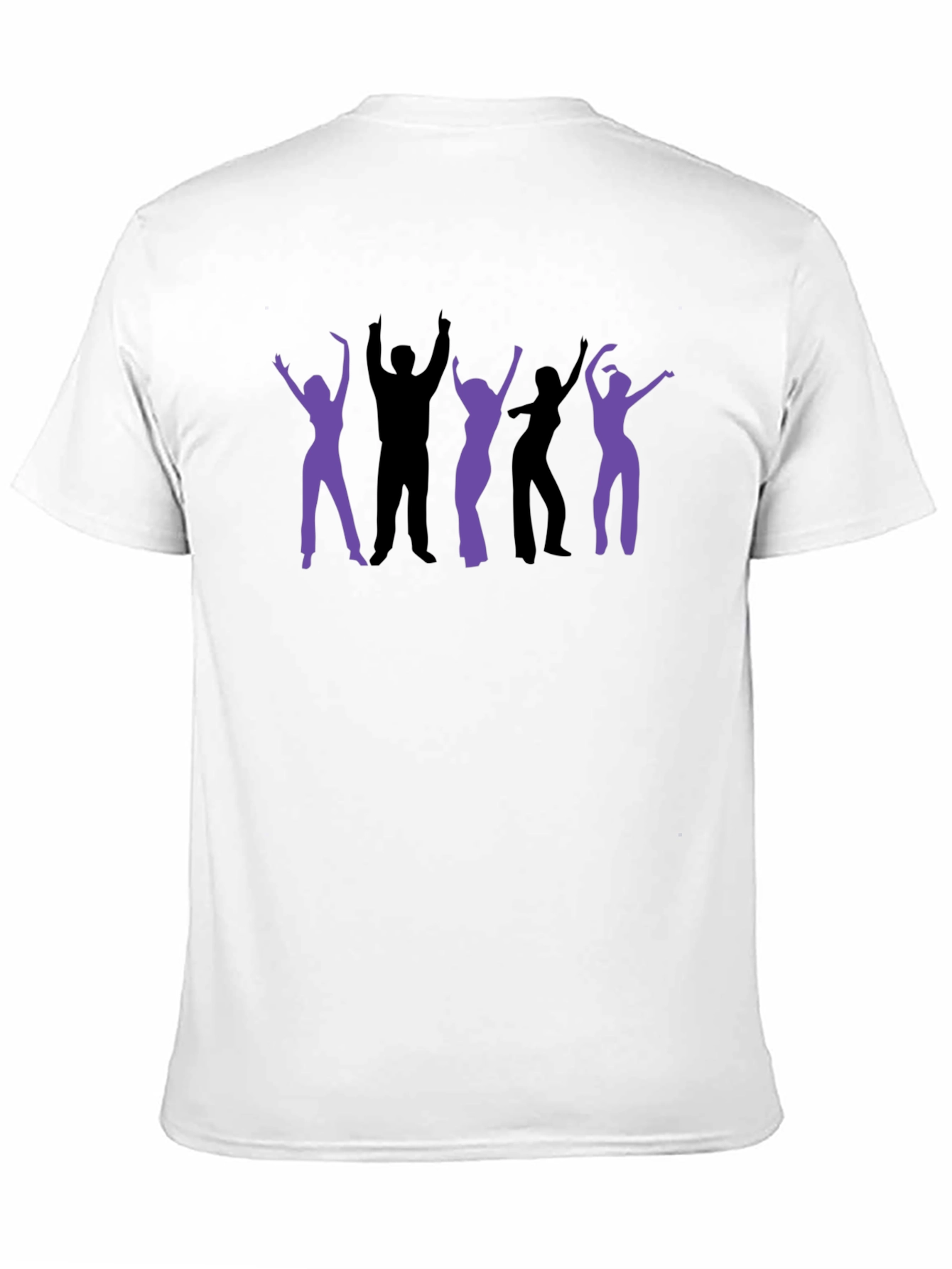 Retro Dance Party Graphic Tee - Black Cotton T-Shirt