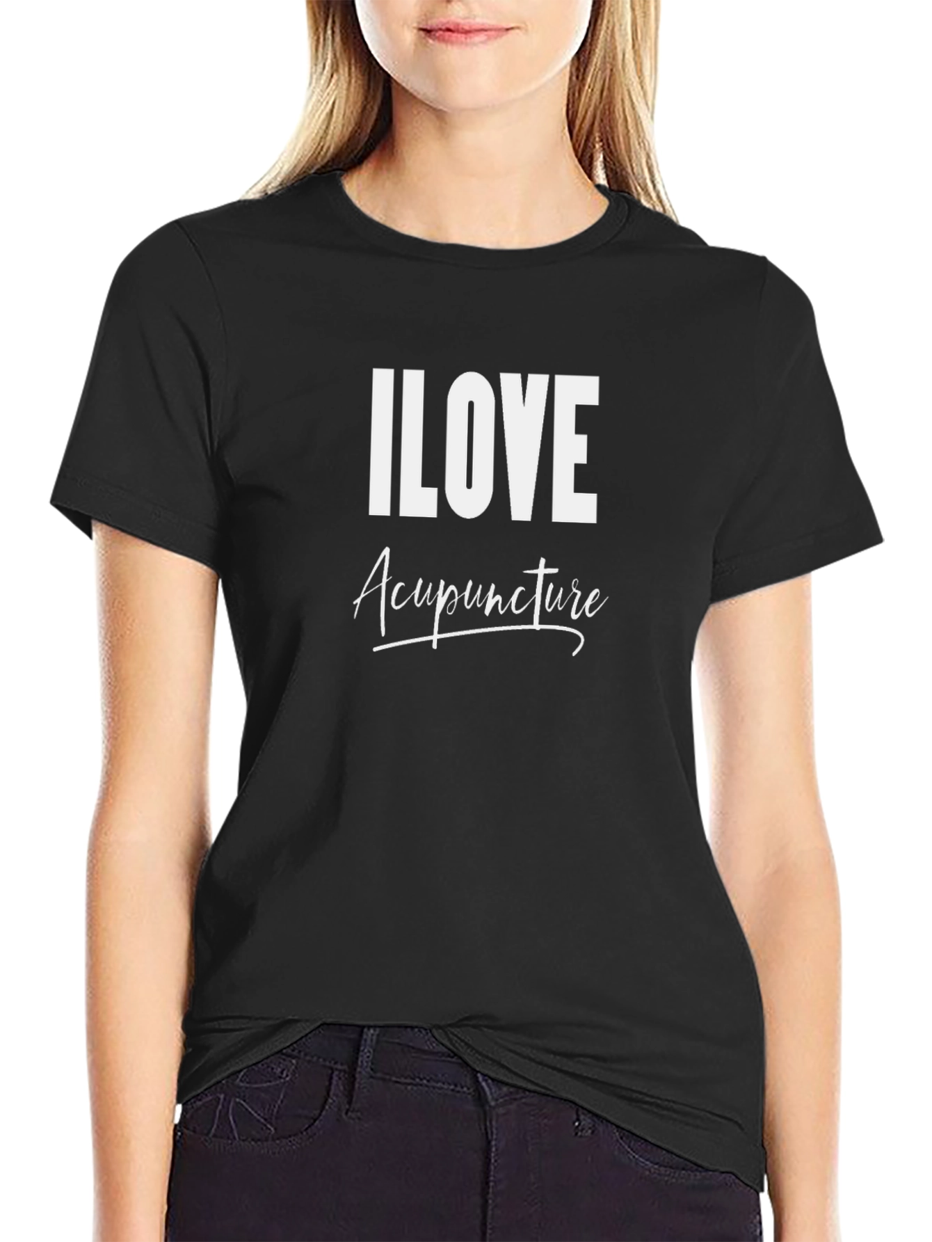 I Love Acupuncture Black T-Shirt