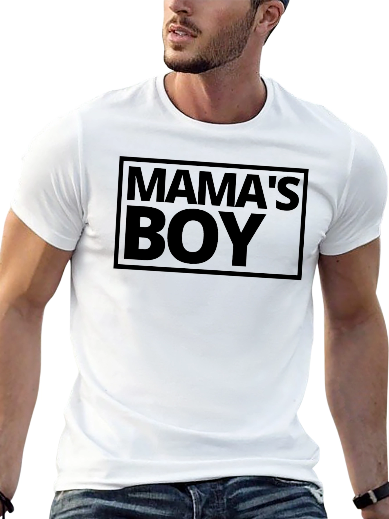 Mamas Boy Black Graphic T-Shirt