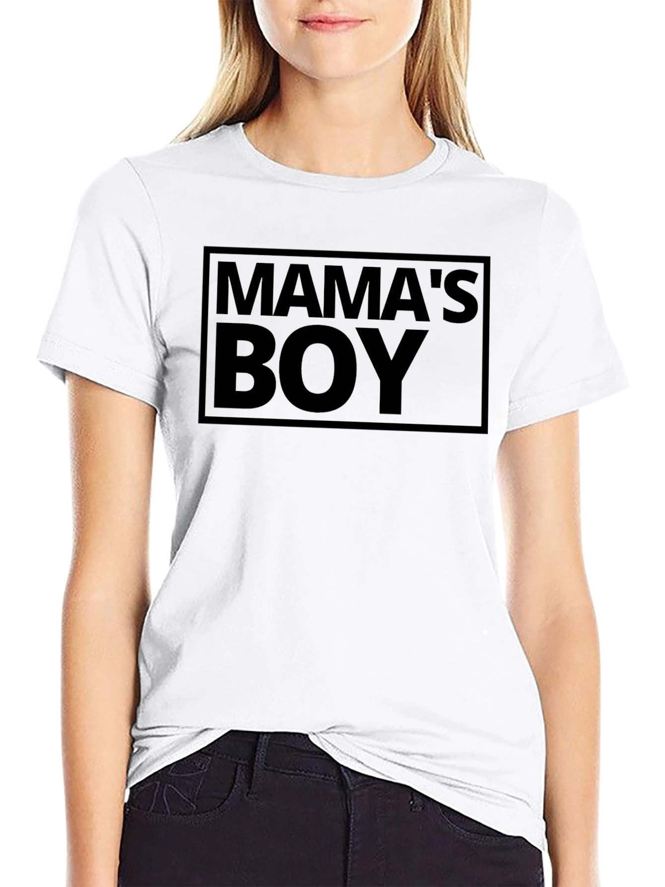 Mamas Boy Black Graphic T-Shirt