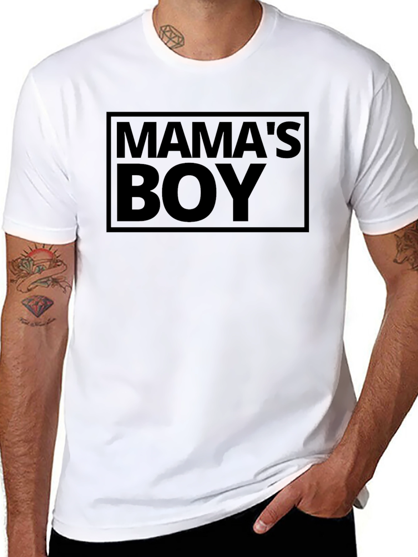 Mamas Boy Black Graphic T-Shirt