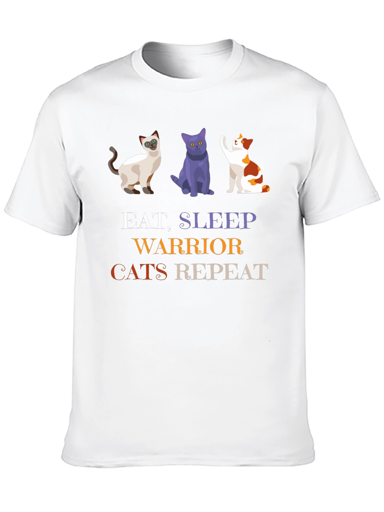 Eat Sleep Warrior Cats Repeat Black T-Shirt