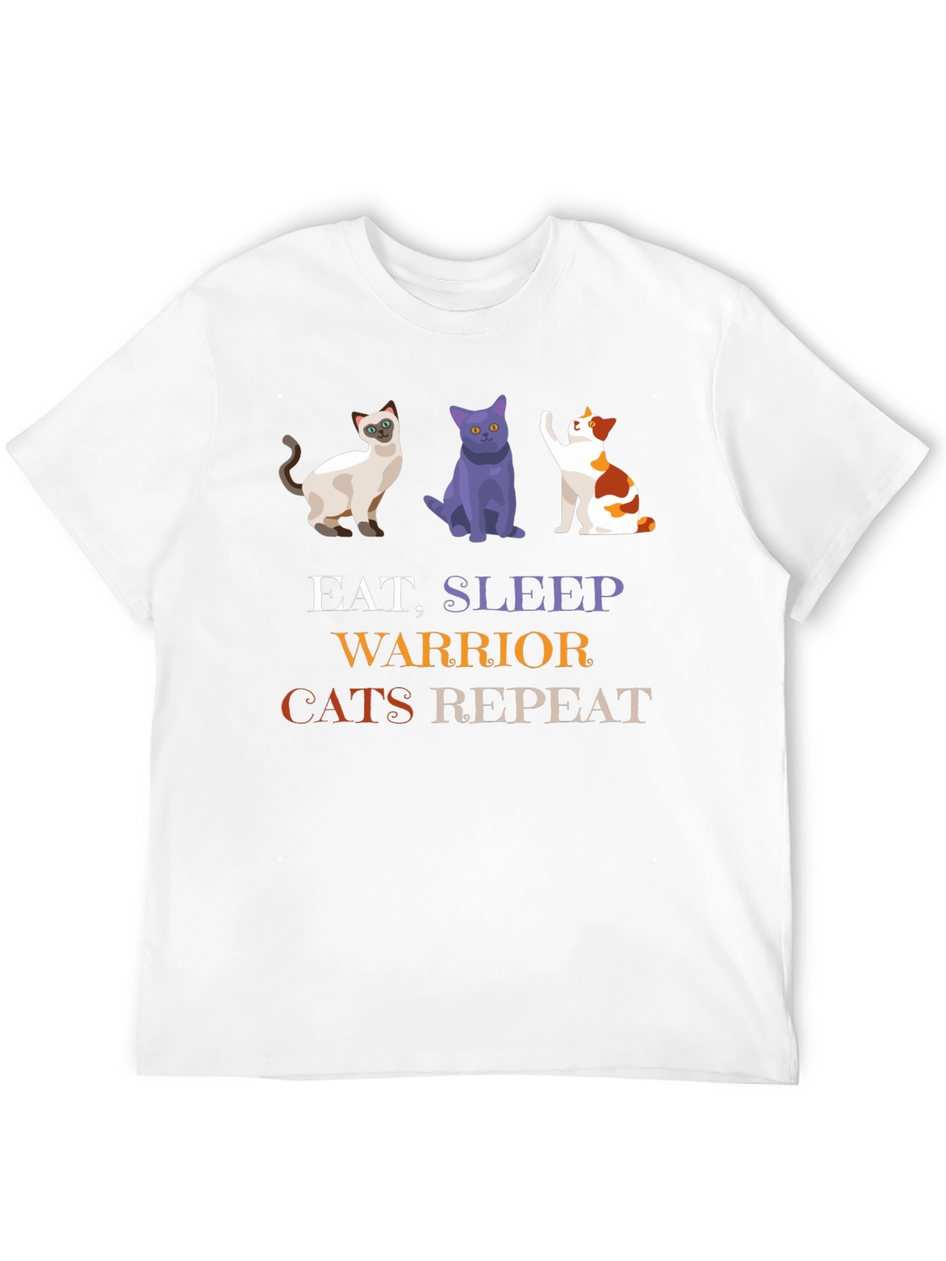 Eat Sleep Warrior Cats Repeat Black T-Shirt