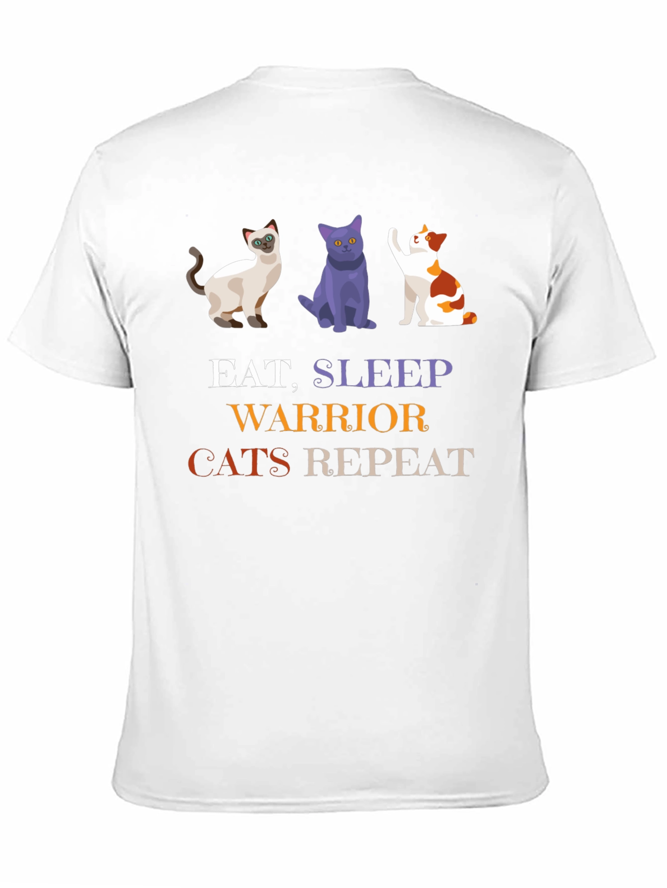 Eat Sleep Warrior Cats Repeat Black T-Shirt