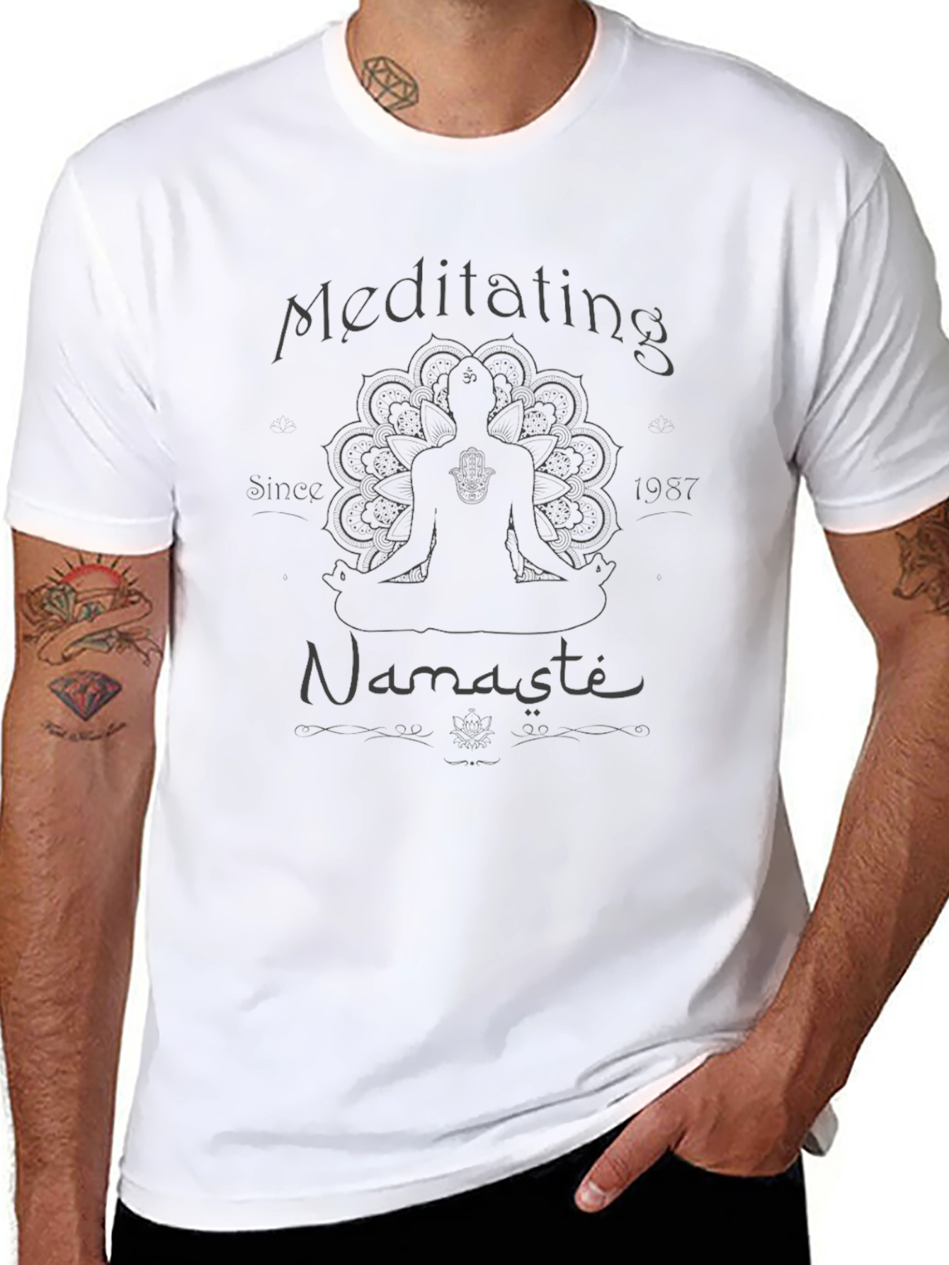Meditating Since 1987 T-Shirt - Namaste Yoga Tee