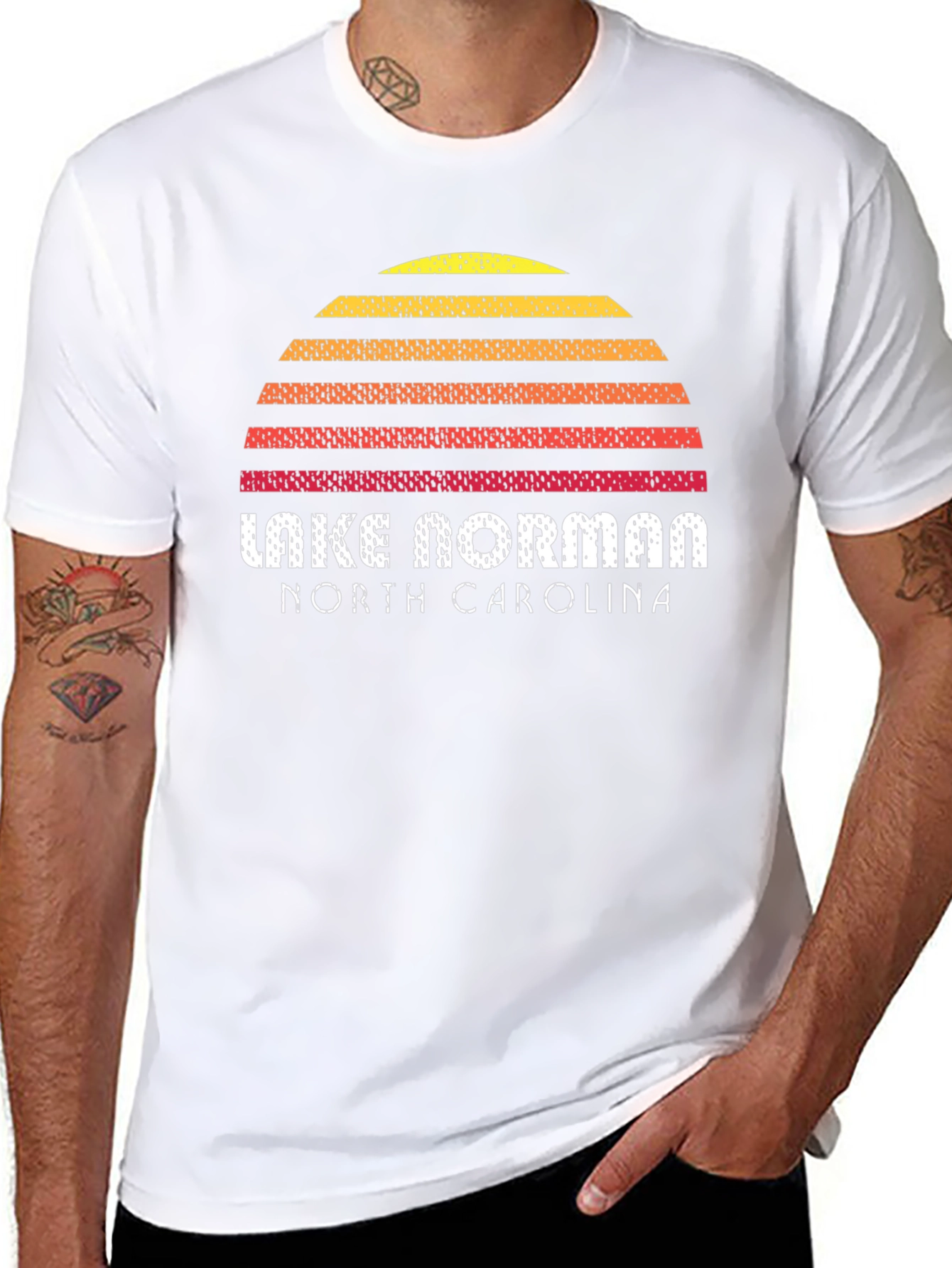 Lake Norman NC Retro Sunset T-Shirt