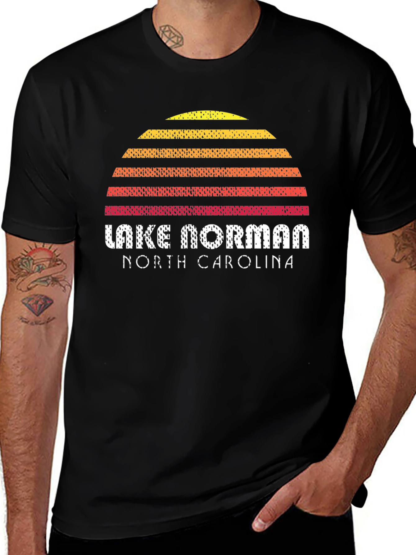 Lake Norman NC Retro Sunset T-Shirt