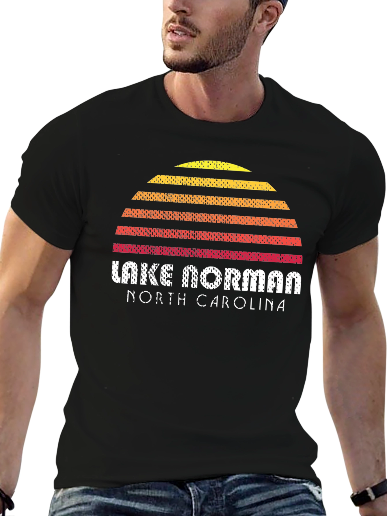 Lake Norman NC Retro Sunset T-Shirt