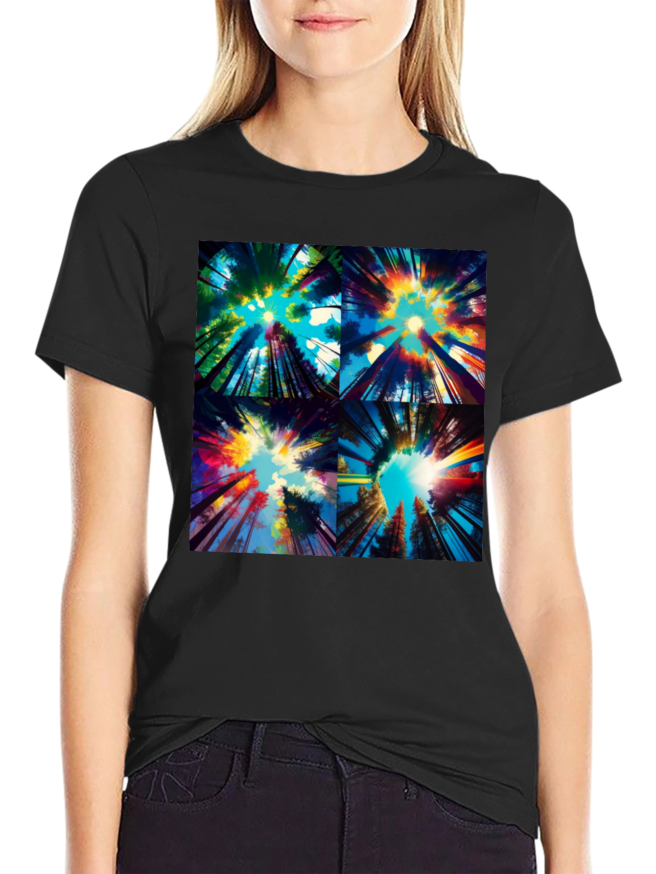 Vivid Forest T-Shirt - Artistic Graphic Tee
