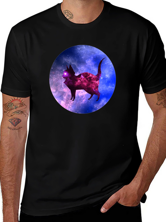 Galaxy Cat Black T-Shirt