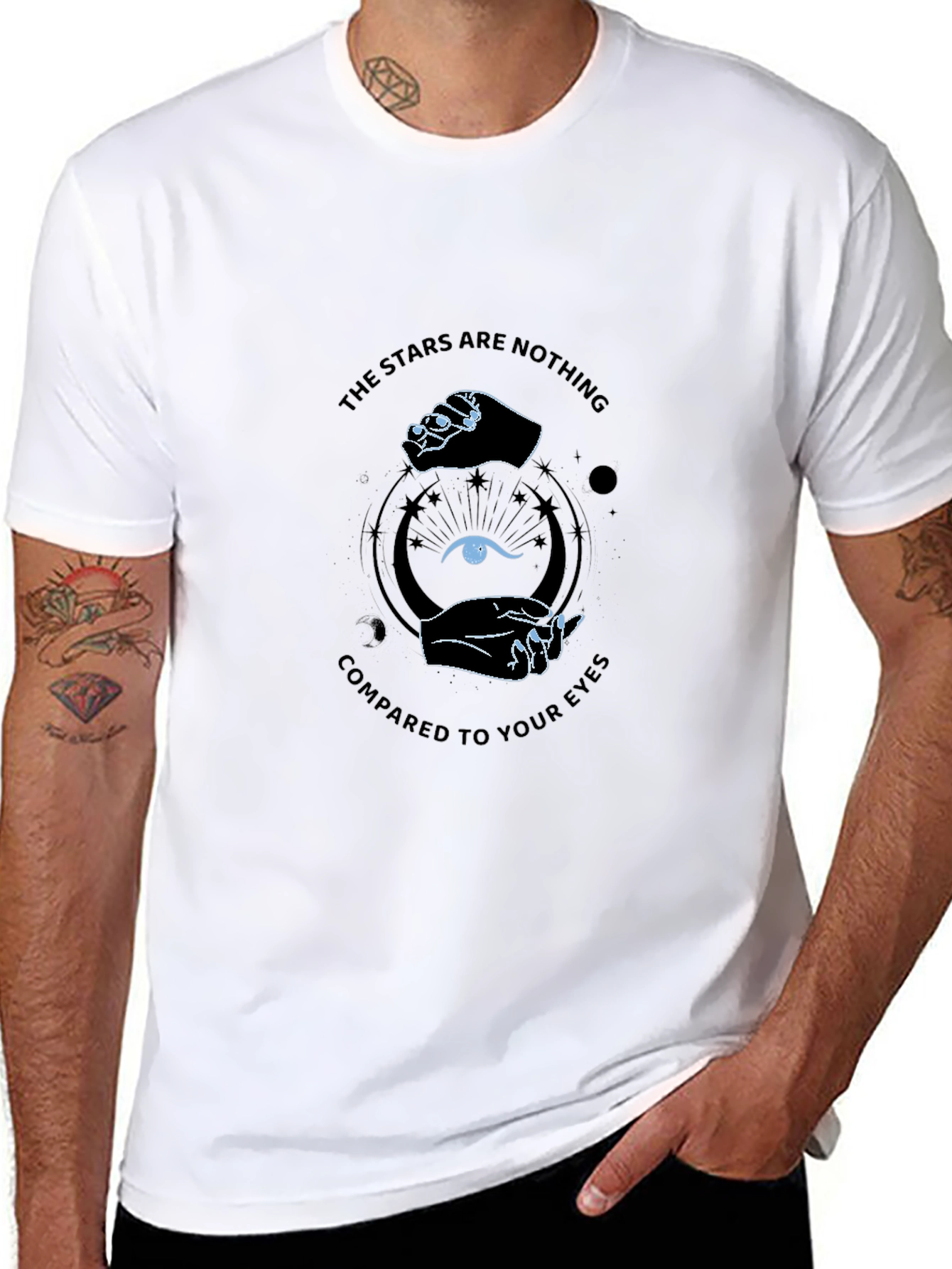 Stars Compared to Your Eyes Black Graphic Tee