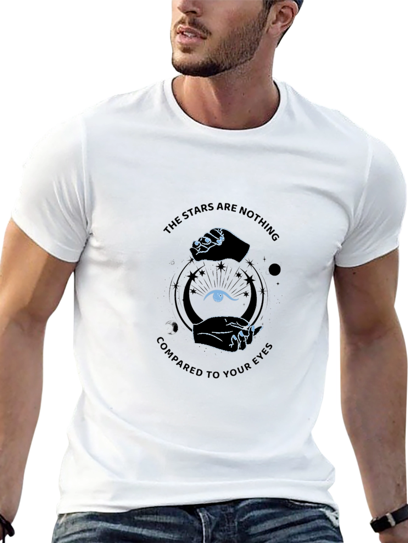 Stars Compared to Your Eyes Black Graphic Tee