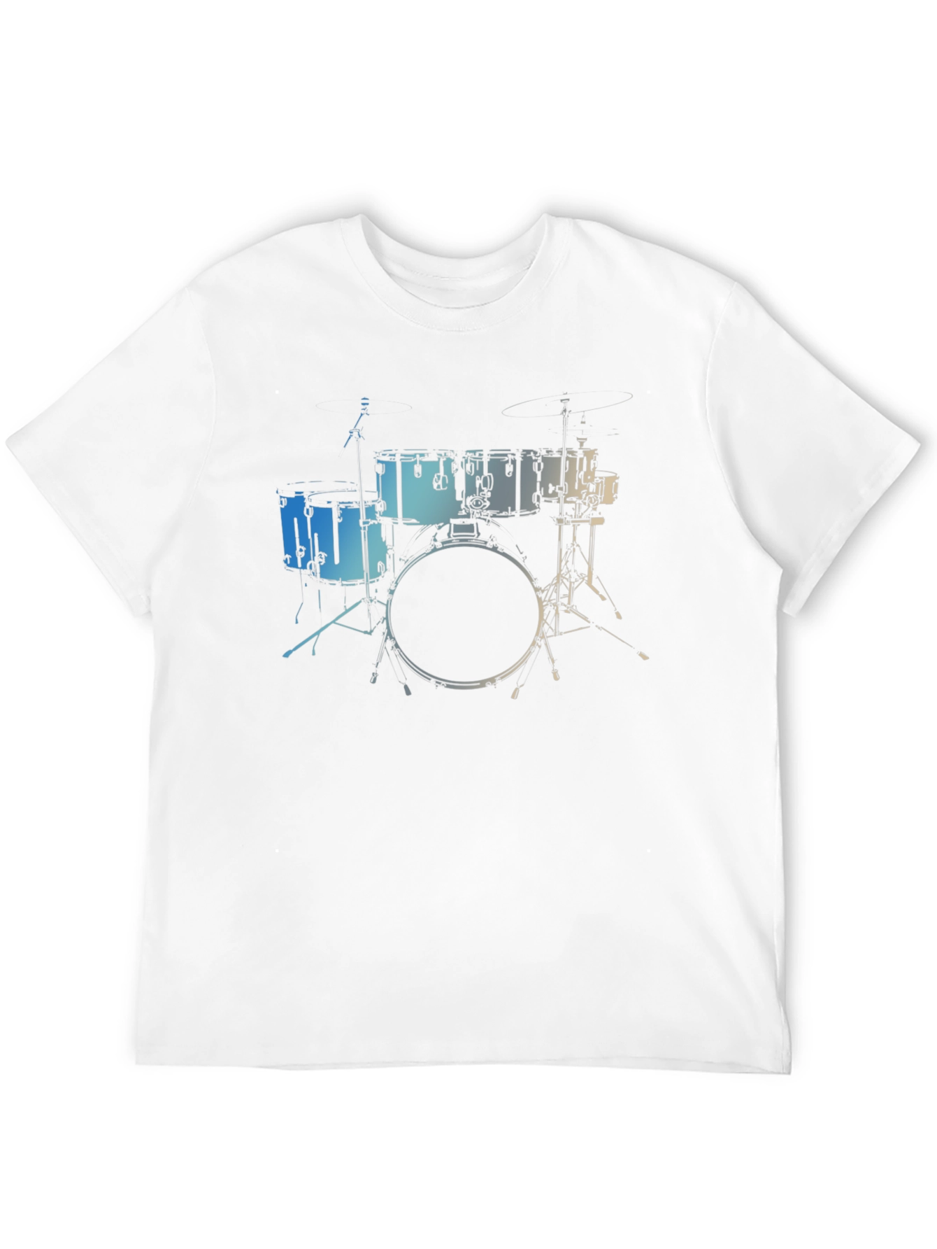 Drum Set Graphic Tee - Musicians Black Cotton T-Shirt