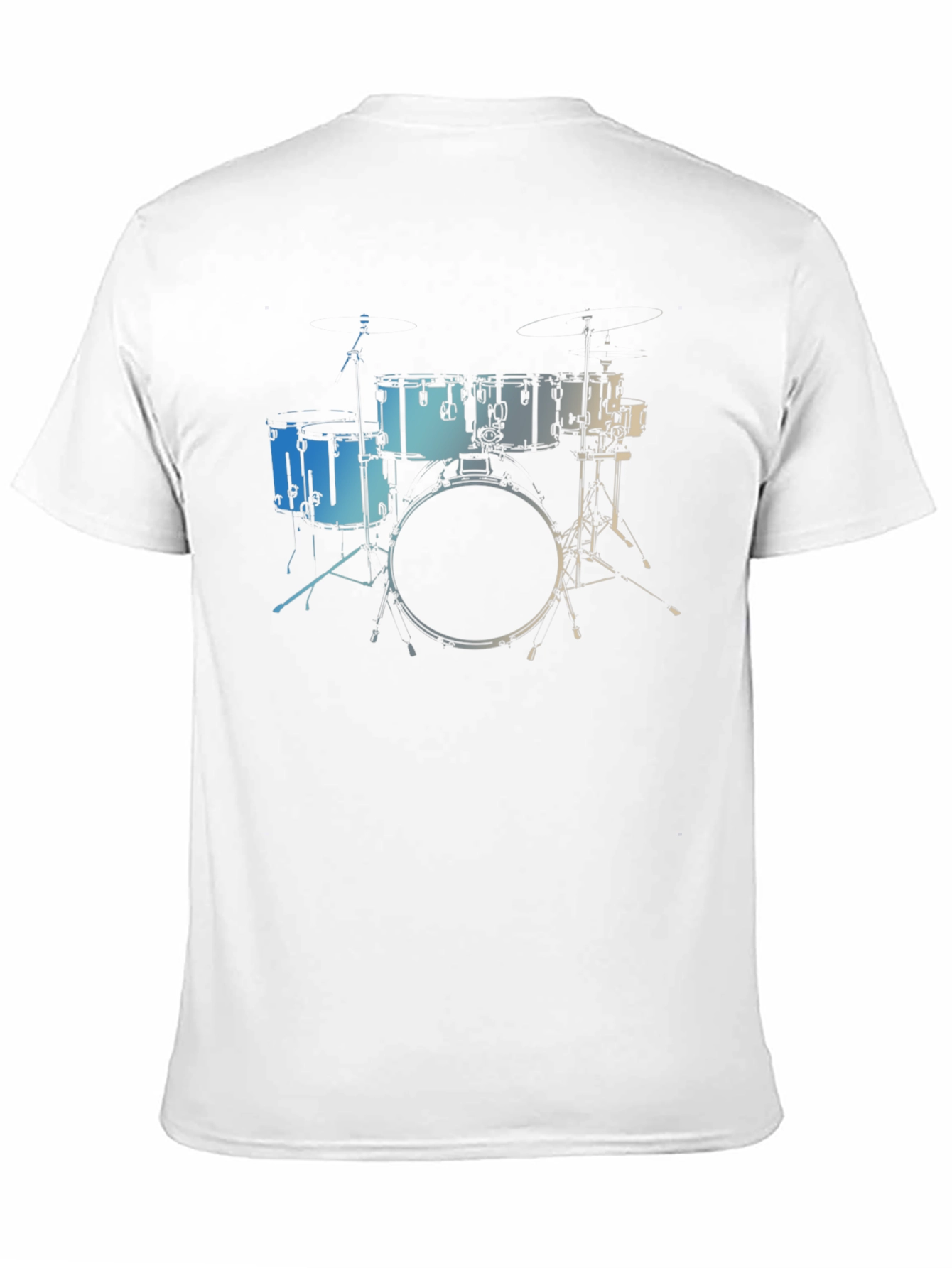 Drum Set Graphic Tee - Musicians Black Cotton T-Shirt
