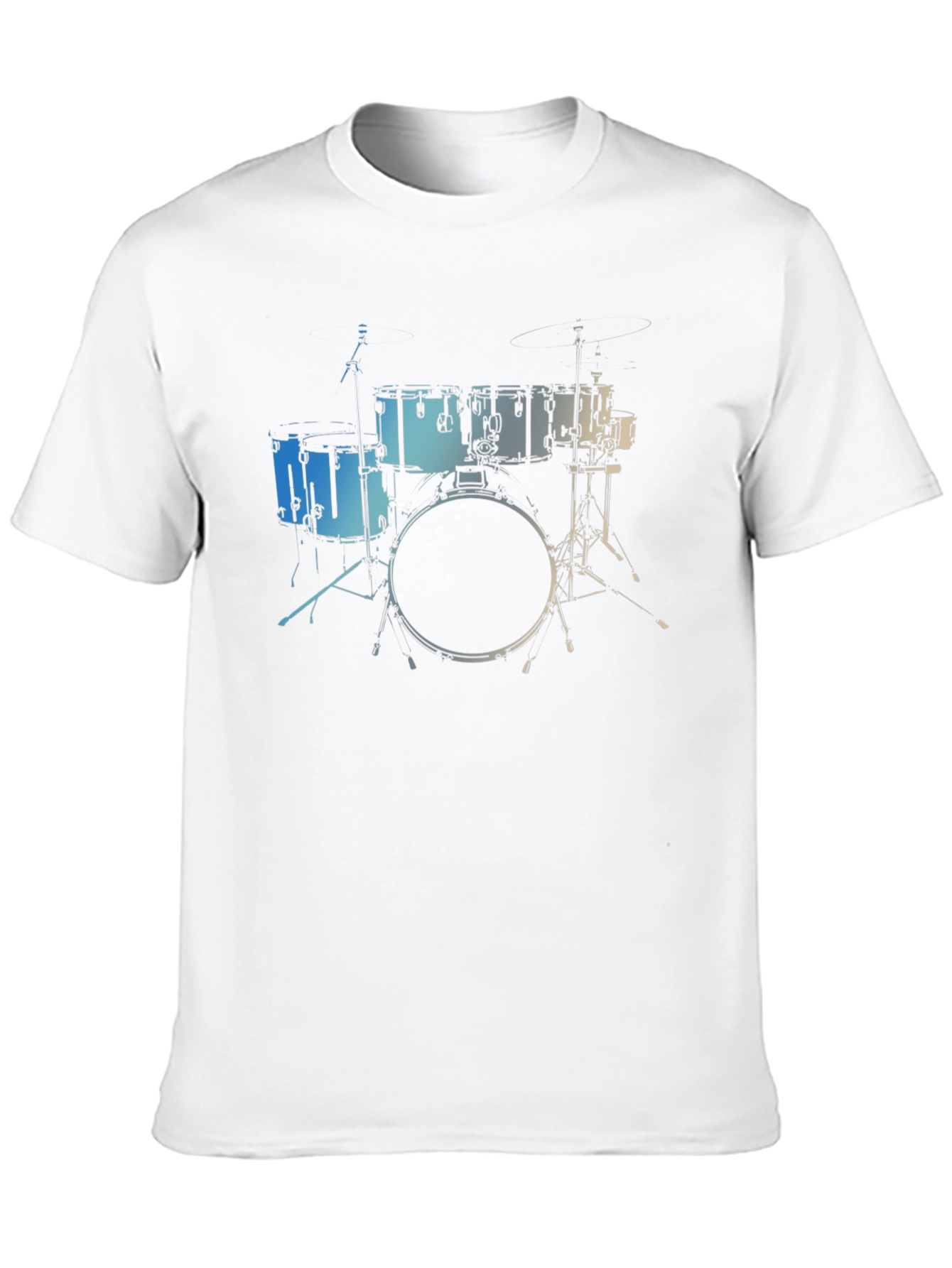 Drum Set Graphic Tee - Musicians Black Cotton T-Shirt