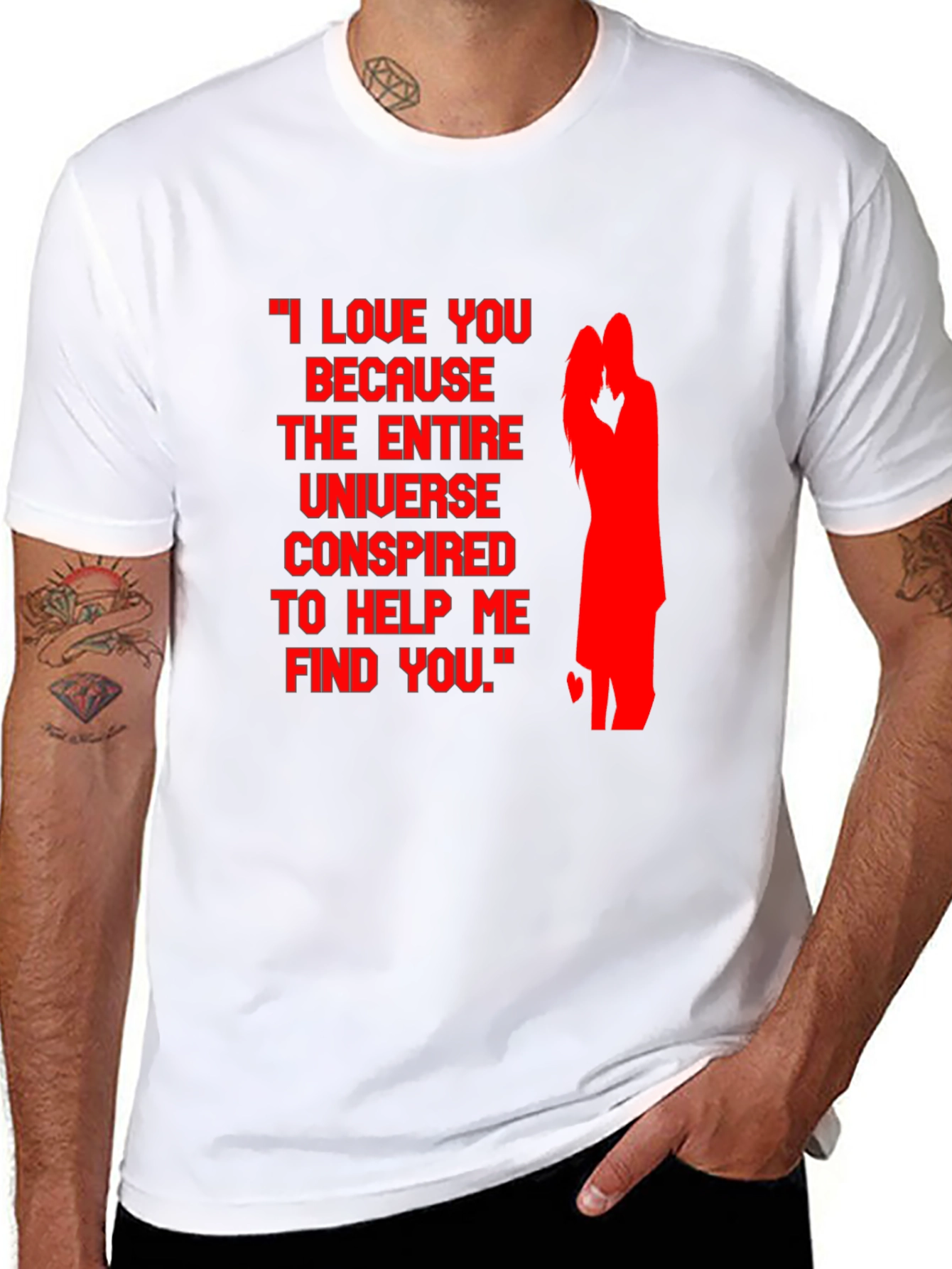 Romantic Couple Silhouette Tee