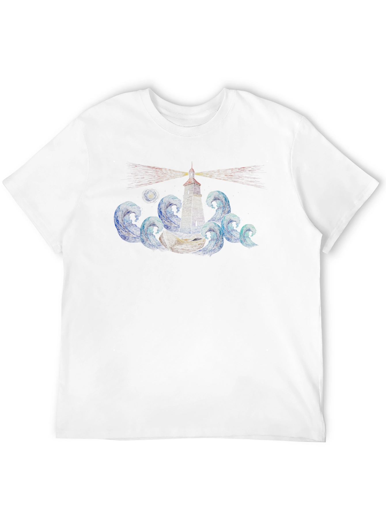 Lighthouse Waves Graphic T-Shirt