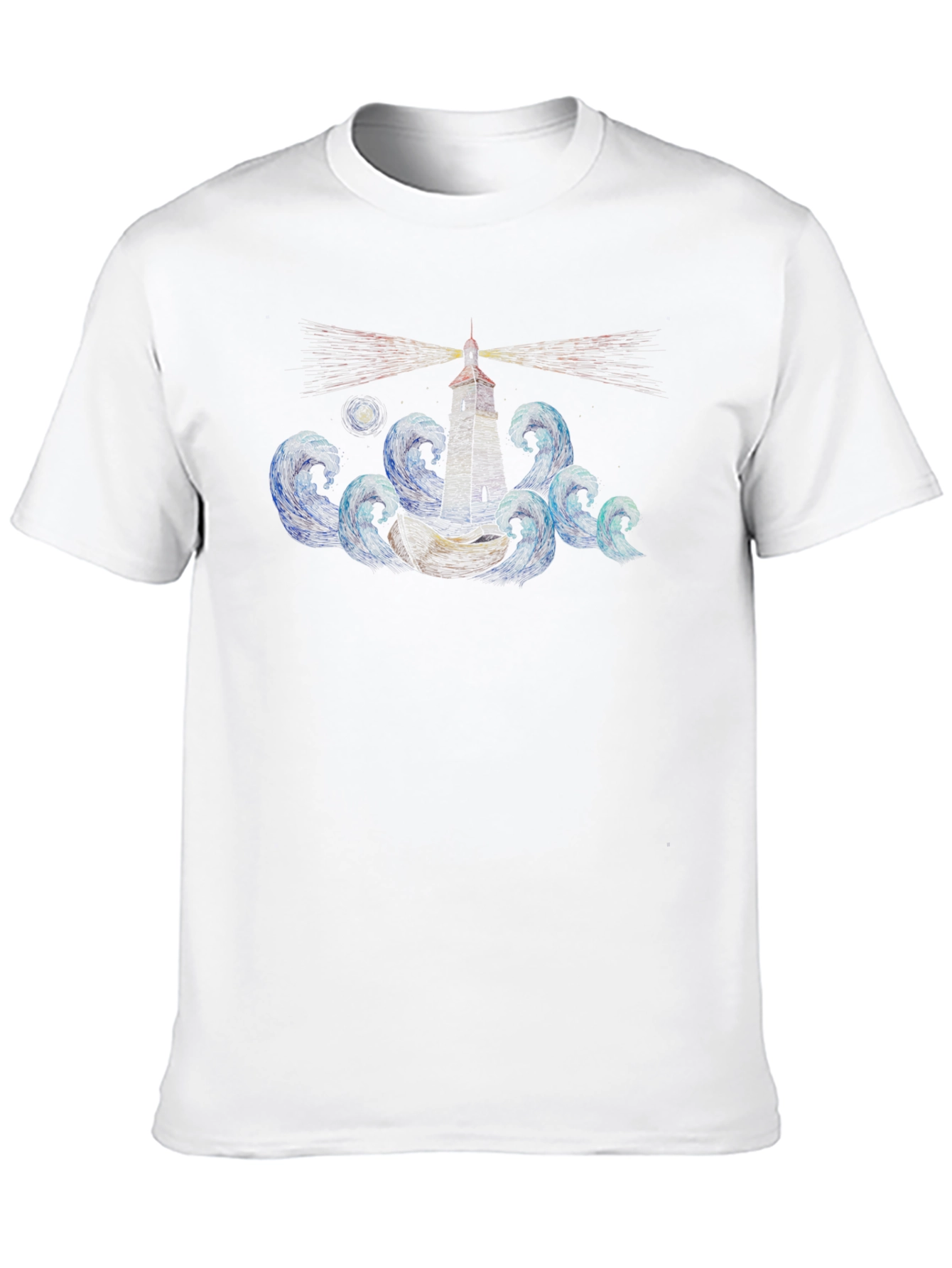 Lighthouse Waves Graphic T-Shirt