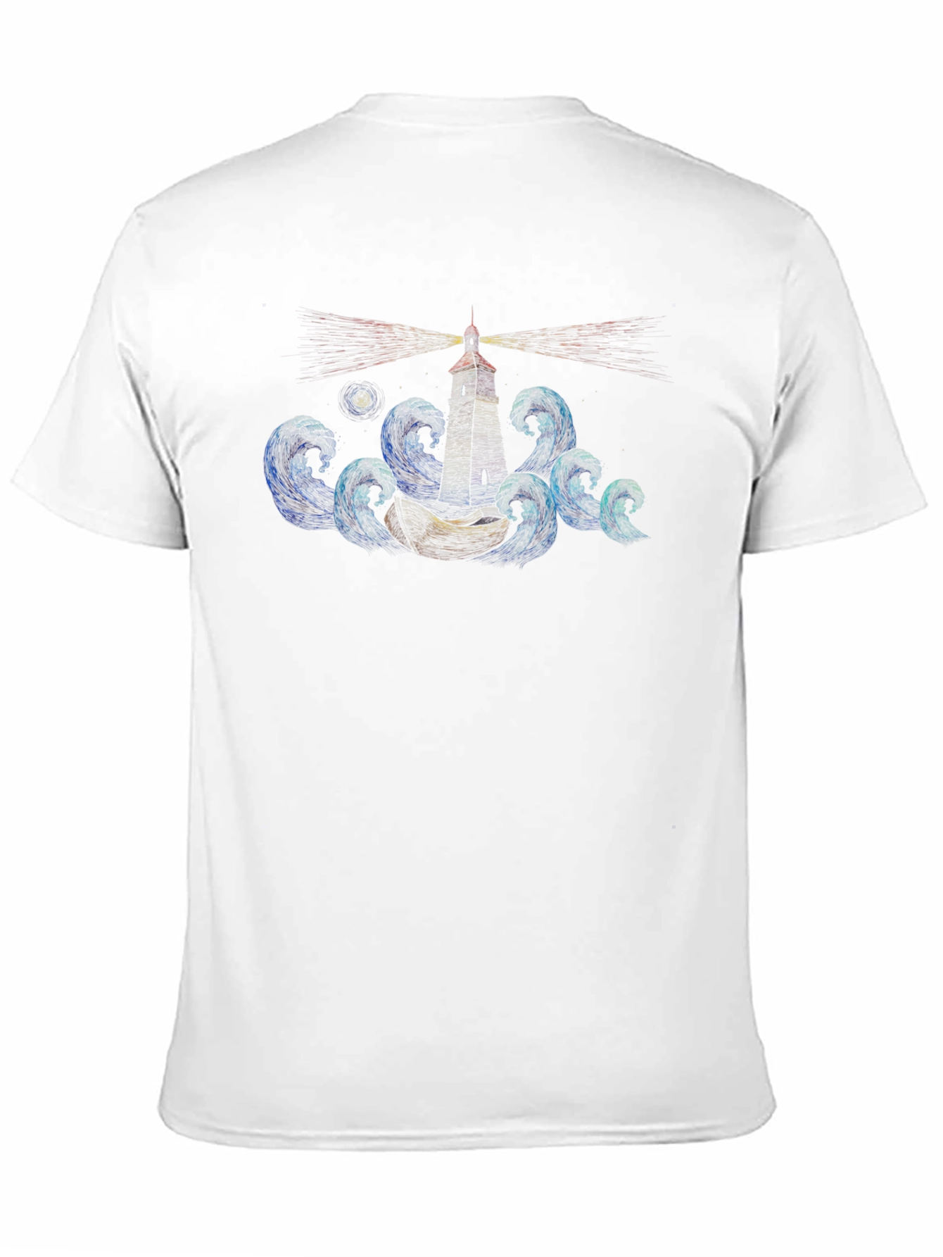 Lighthouse Waves Graphic T-Shirt