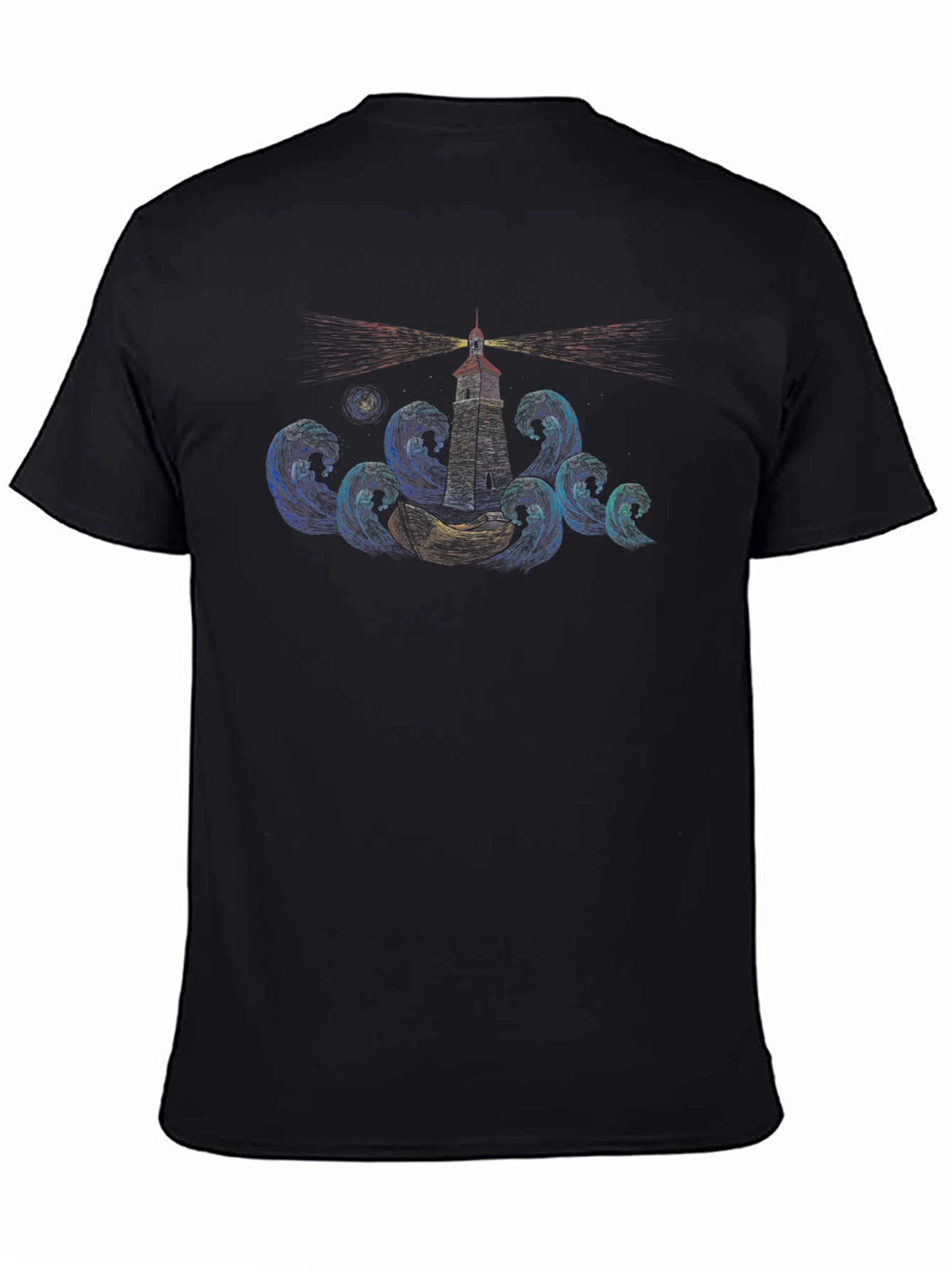 Lighthouse Waves Graphic T-Shirt