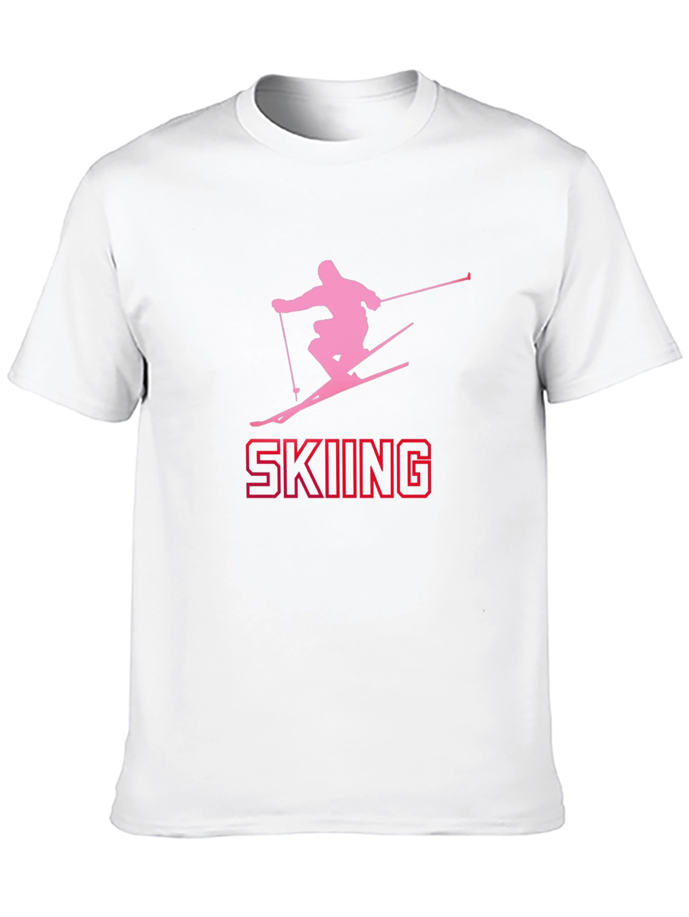 Skiing Silhouette Tee - Black Cotton Graphic T-Shirt