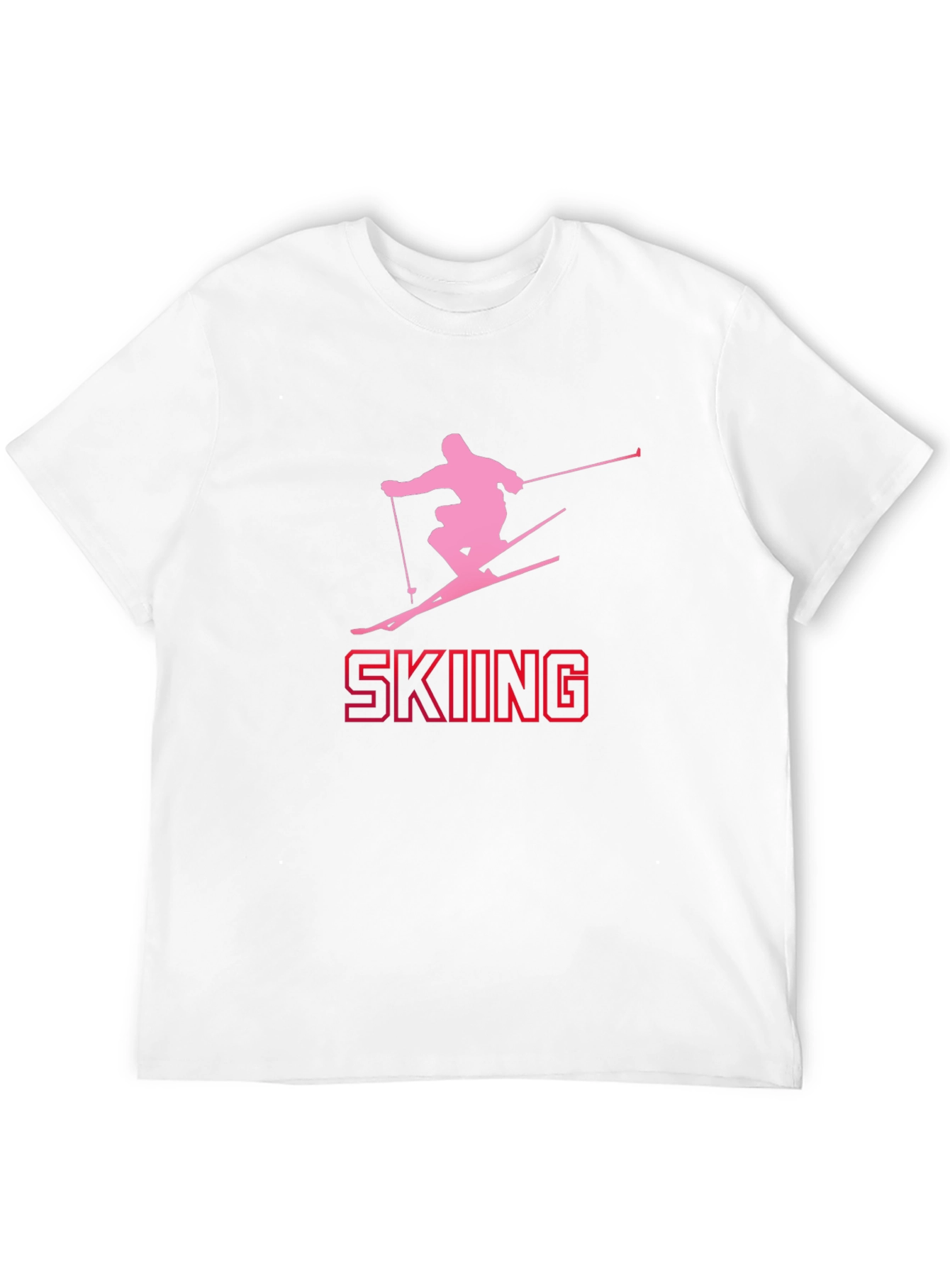 Skiing Silhouette Tee - Black Cotton Graphic T-Shirt
