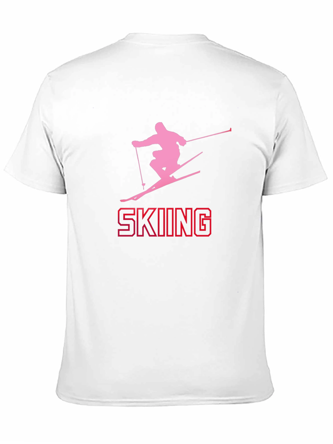 Skiing Silhouette Tee - Black Cotton Graphic T-Shirt