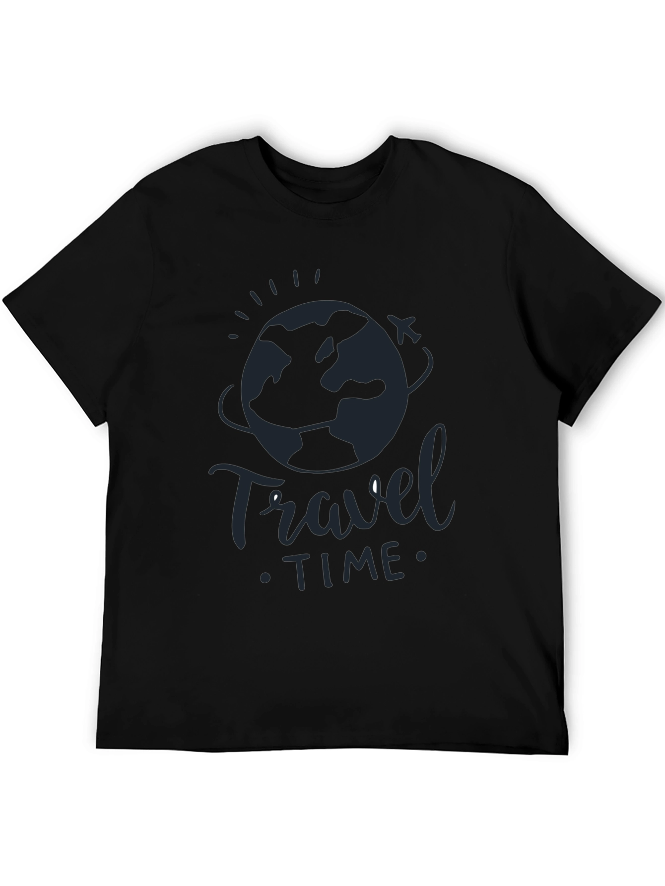 Travel Time Black Graphic Tee