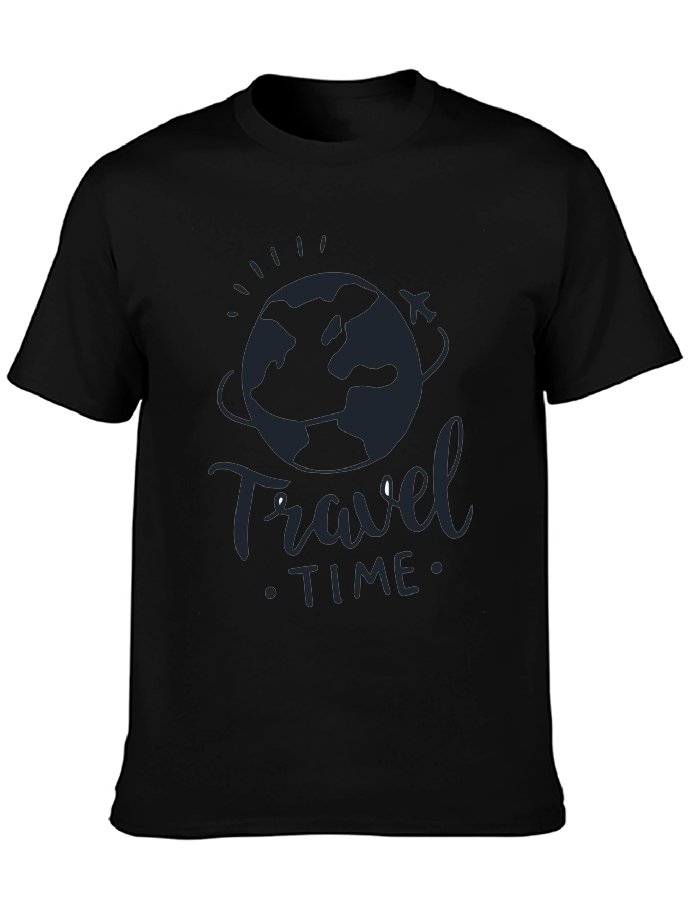 Travel Time Black Graphic Tee