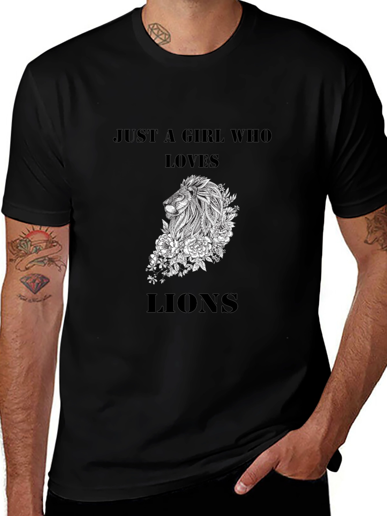 Just A Girl Who Loves Lions Graphic T-Shirt