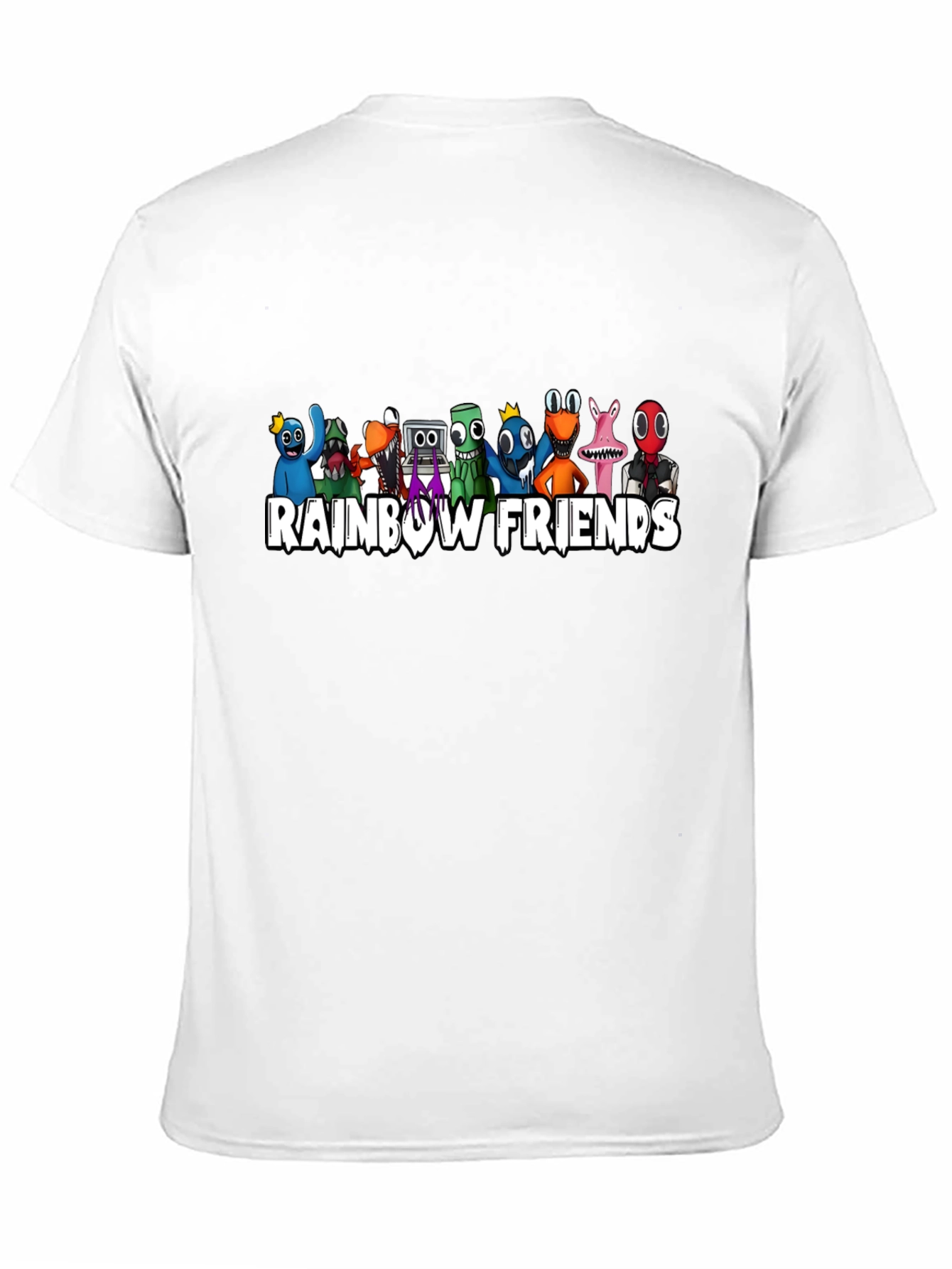 Rainbow Friends Graphic Print Black T-Shirt