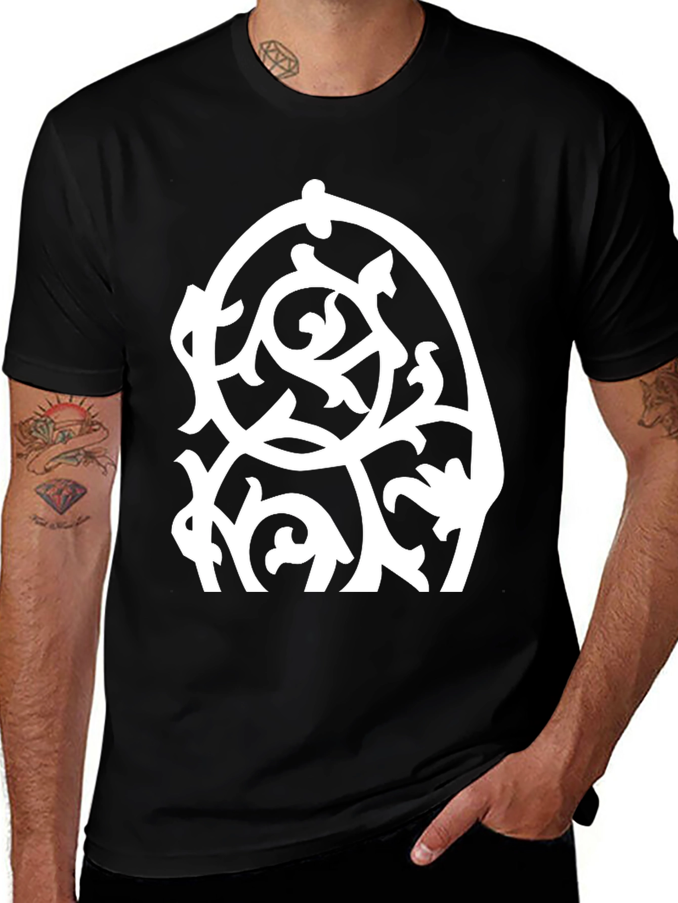 Modern Art Black Tee Shirt