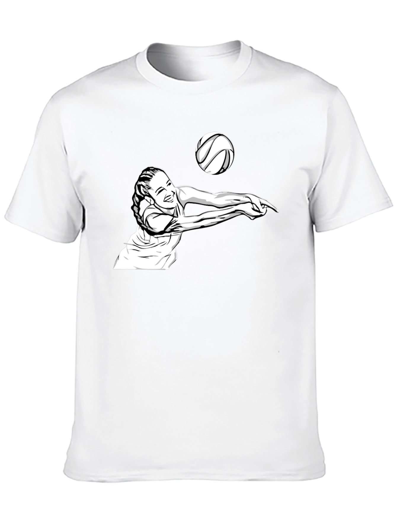 Volleyball Player Graphic Tee - Black