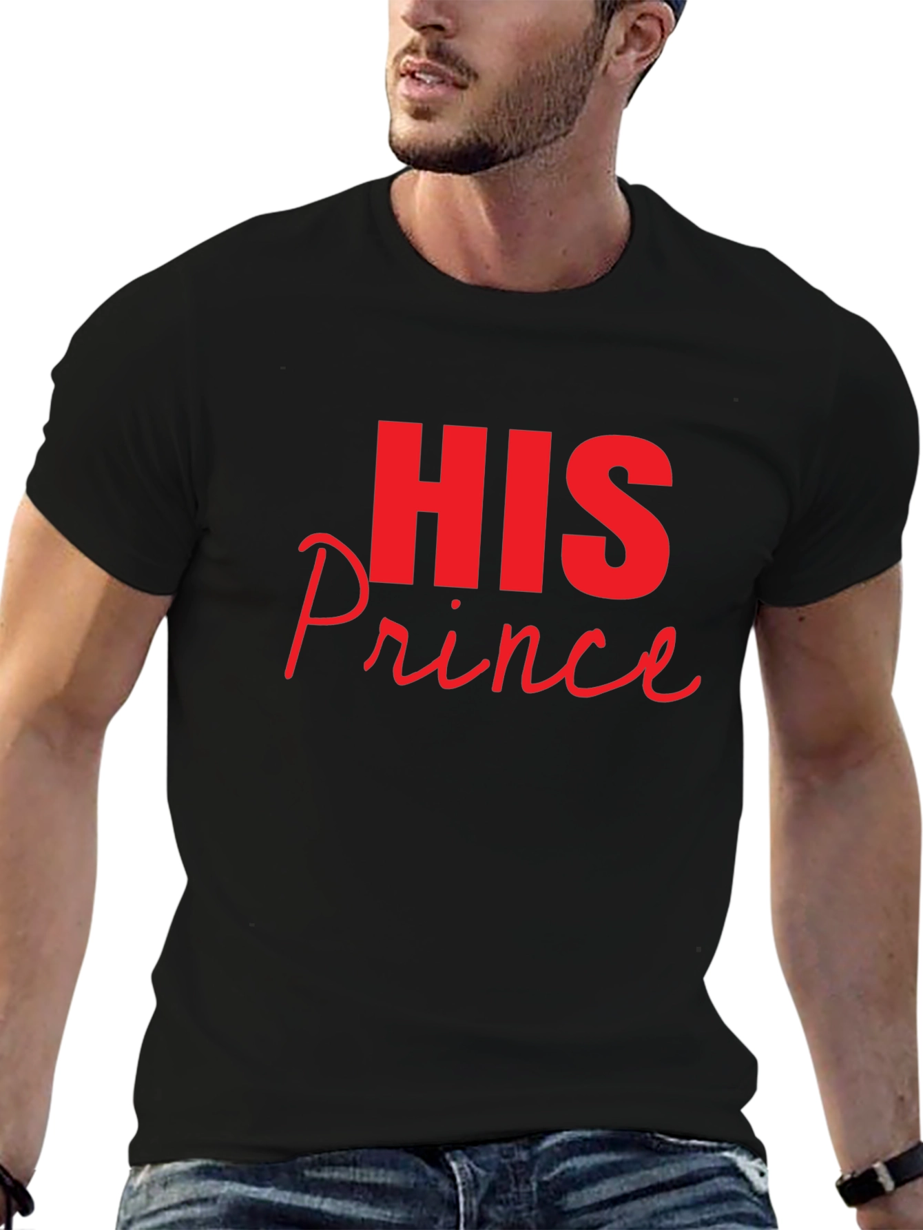 His Prince Black Graphic Tee