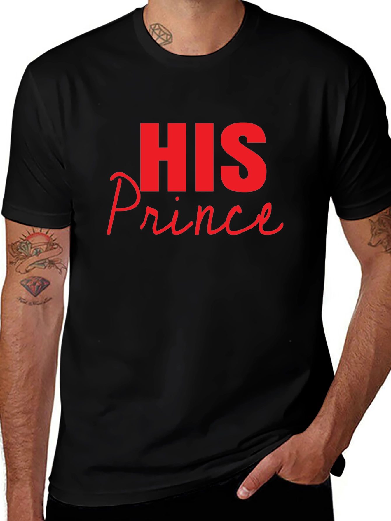 His Prince Black Graphic Tee