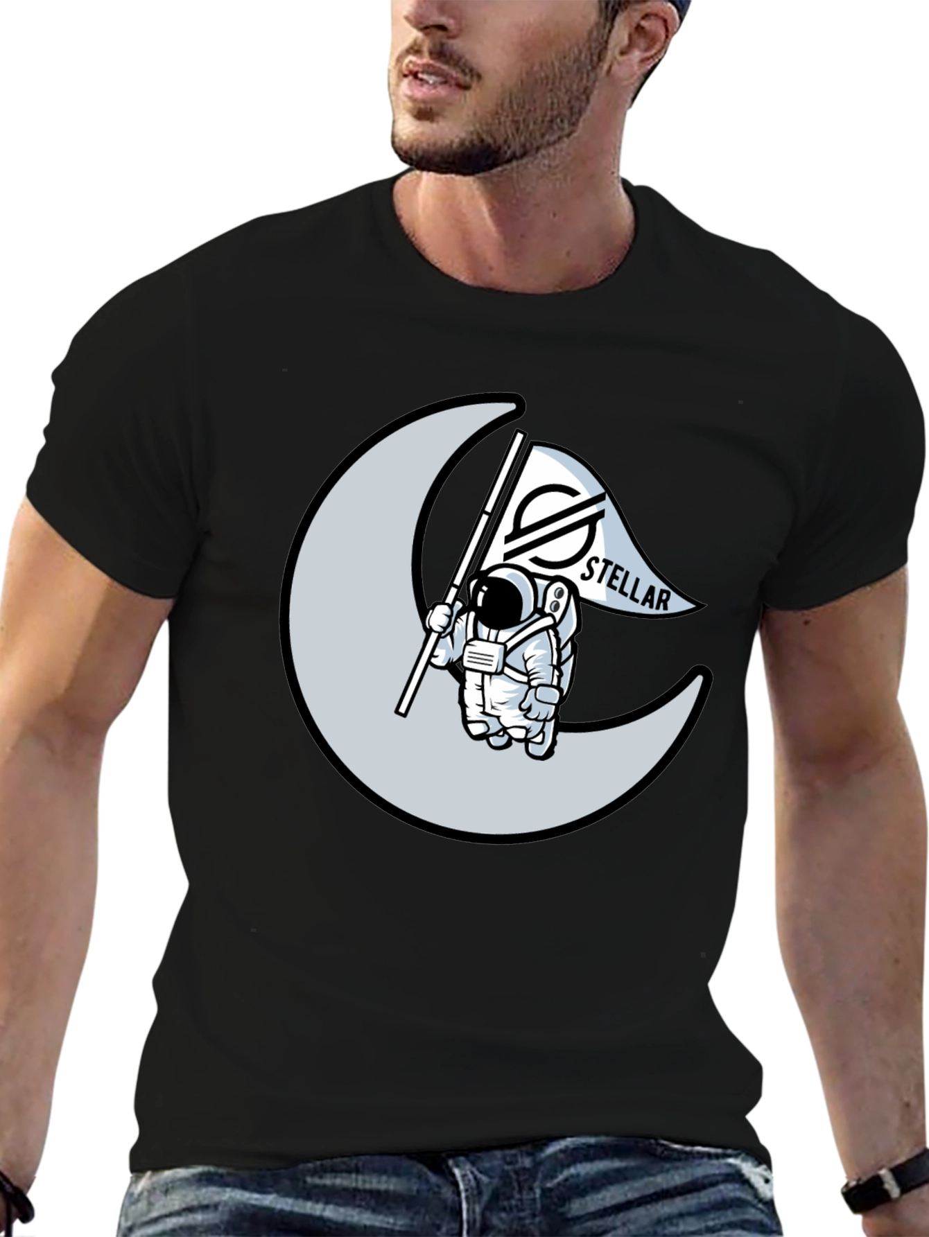 Astronaut Moon Stellar T-Shirt - Crypto Tee