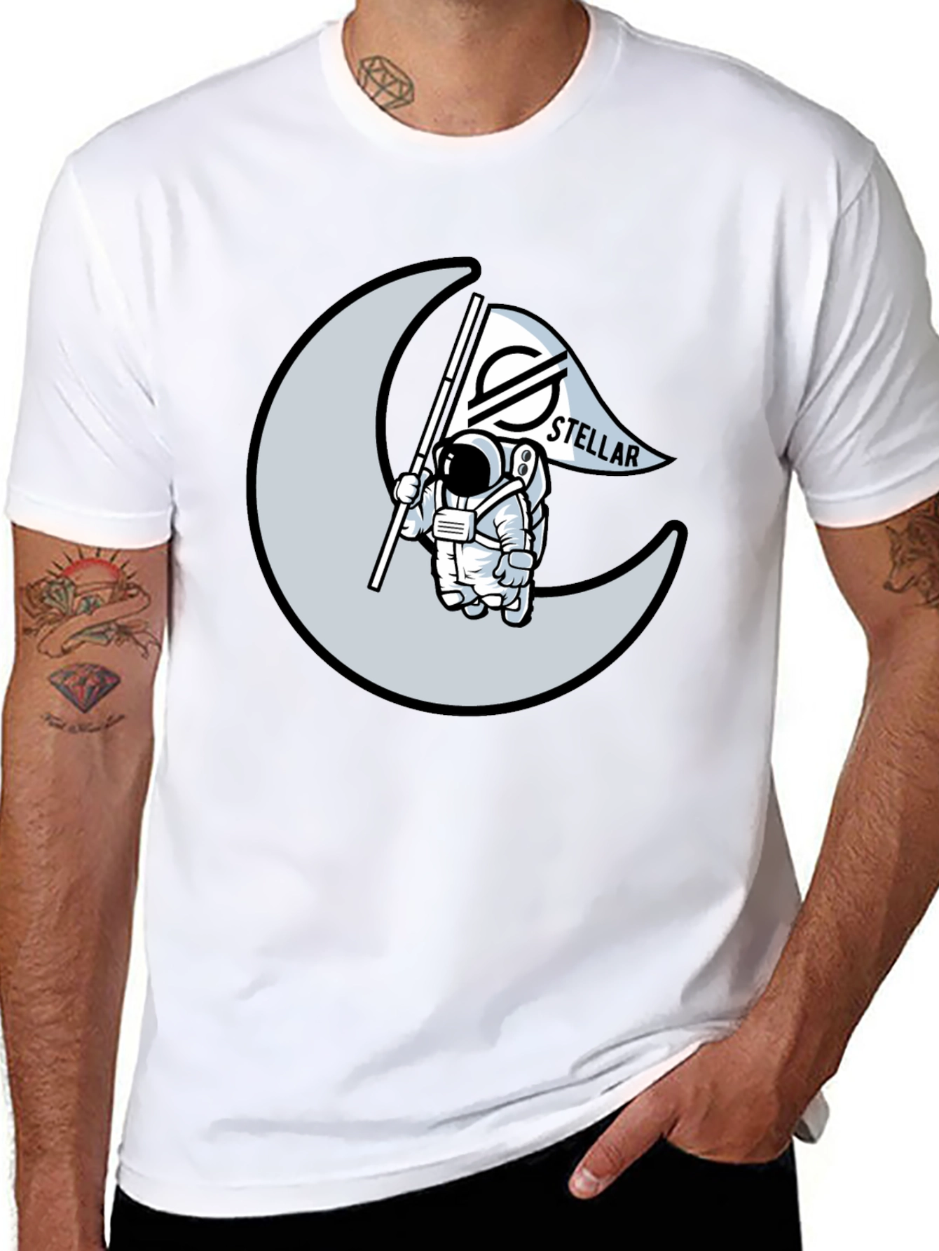 Astronaut Moon Stellar T-Shirt - Crypto Tee