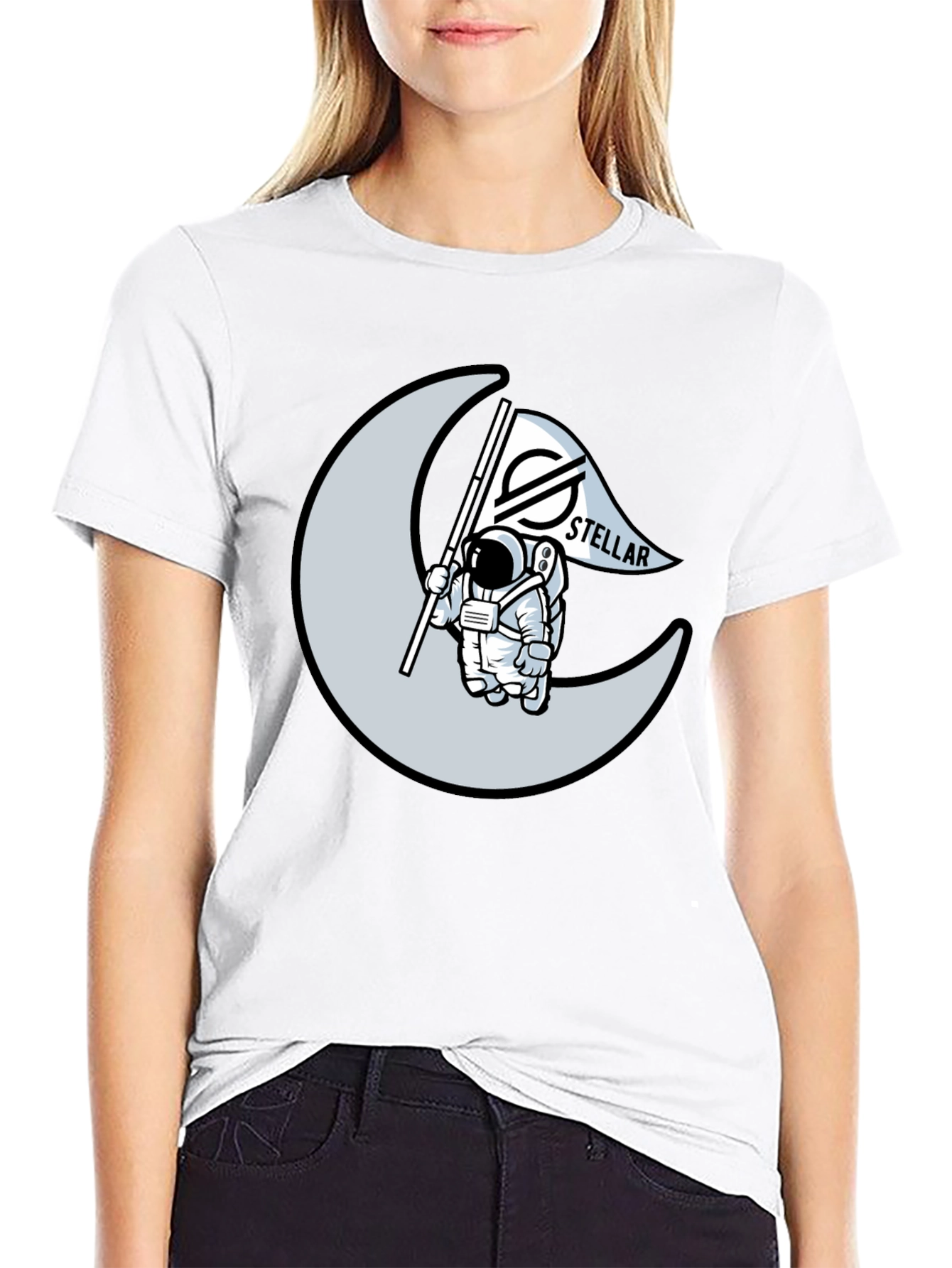Astronaut Moon Stellar T-Shirt - Crypto Tee