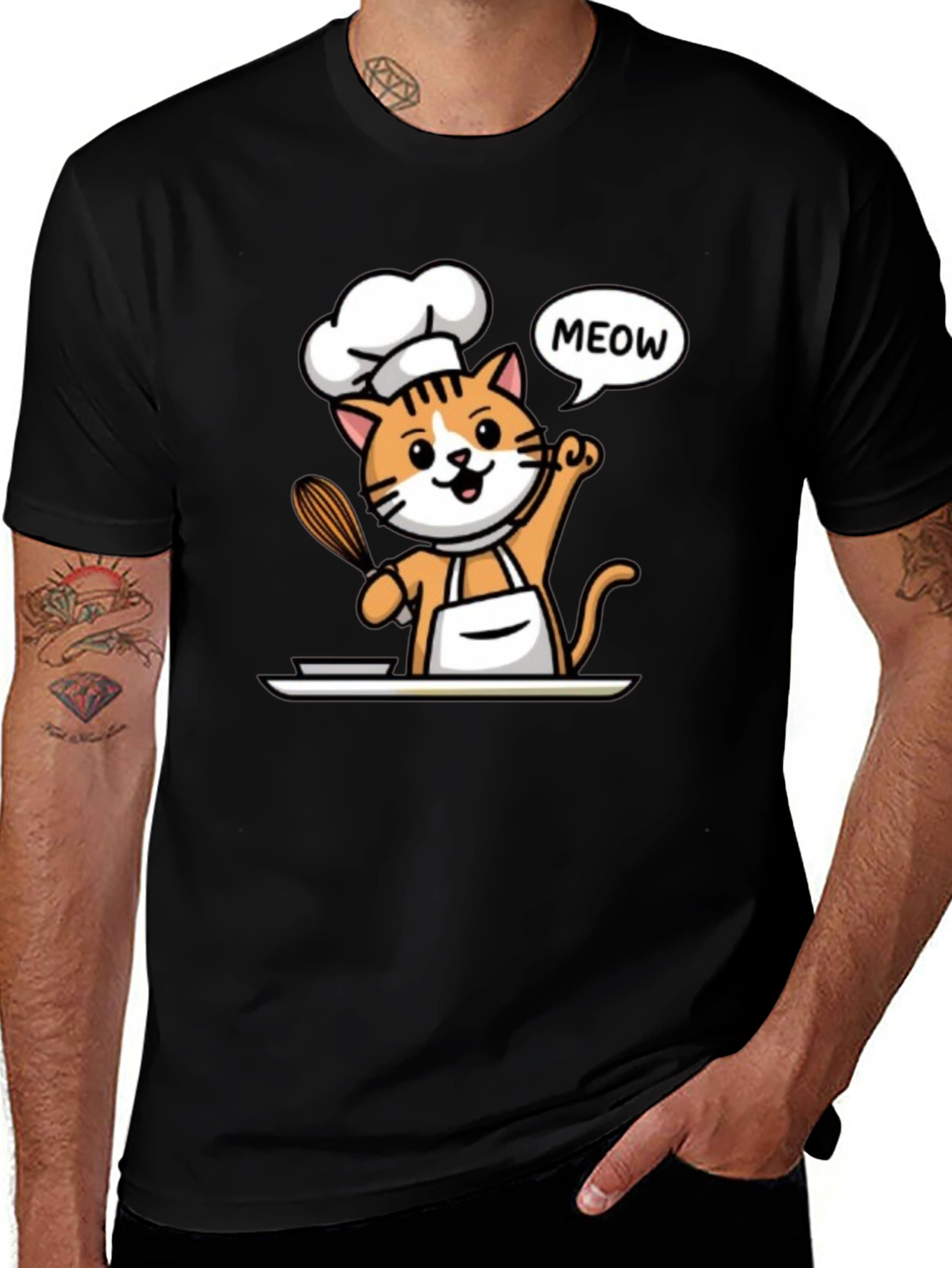 Chef Cat T-Shirt - Funny Culinary Kitten Tee