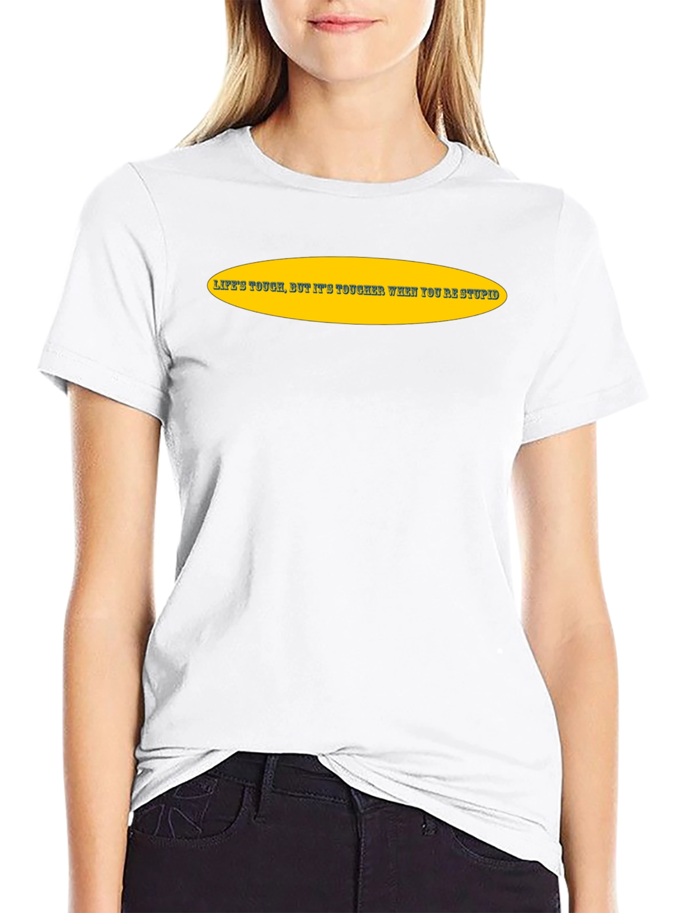 Lifes Tough Slogan Tee - Black